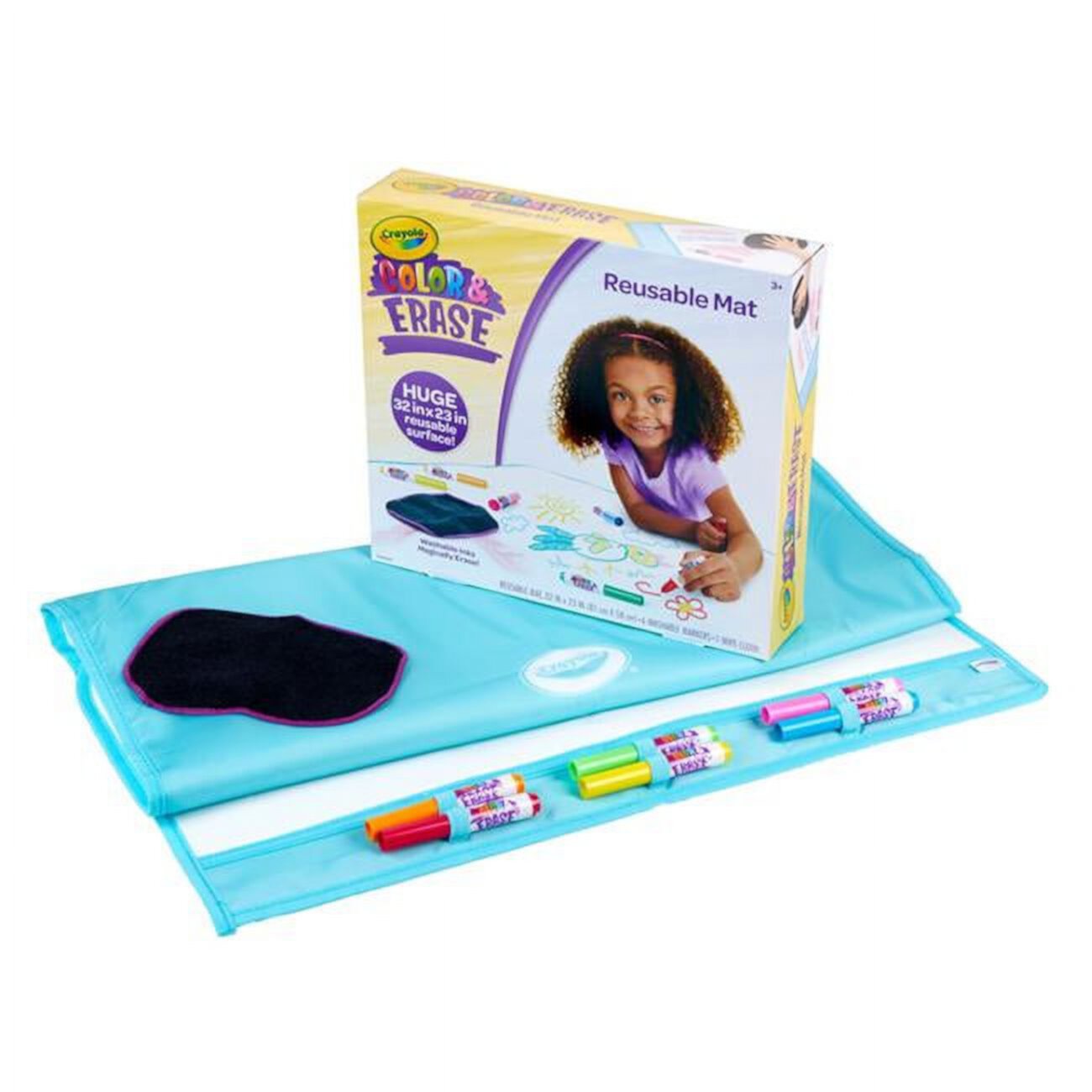 Crayola Color and Erase Mat, Travel Coloring Kit for Toddlers, Gifts for Toddlers Unisex Child Crayola