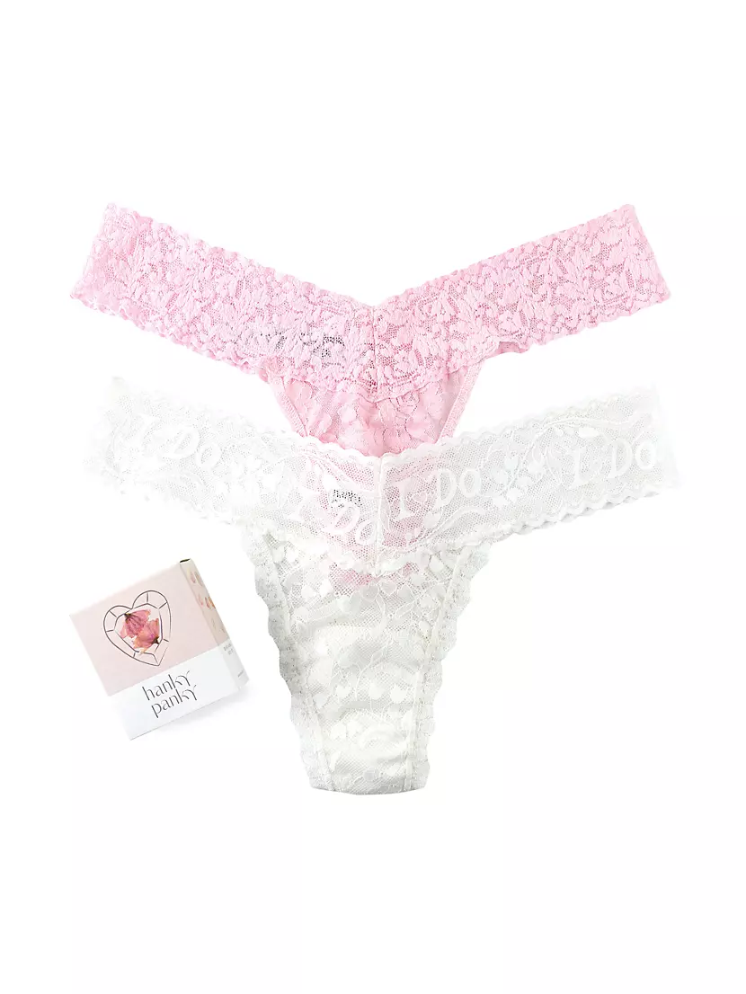 Женские Трусы Hanky Panky 2-Pack I Do Shimmer Lace Low-Rise Hanky Panky