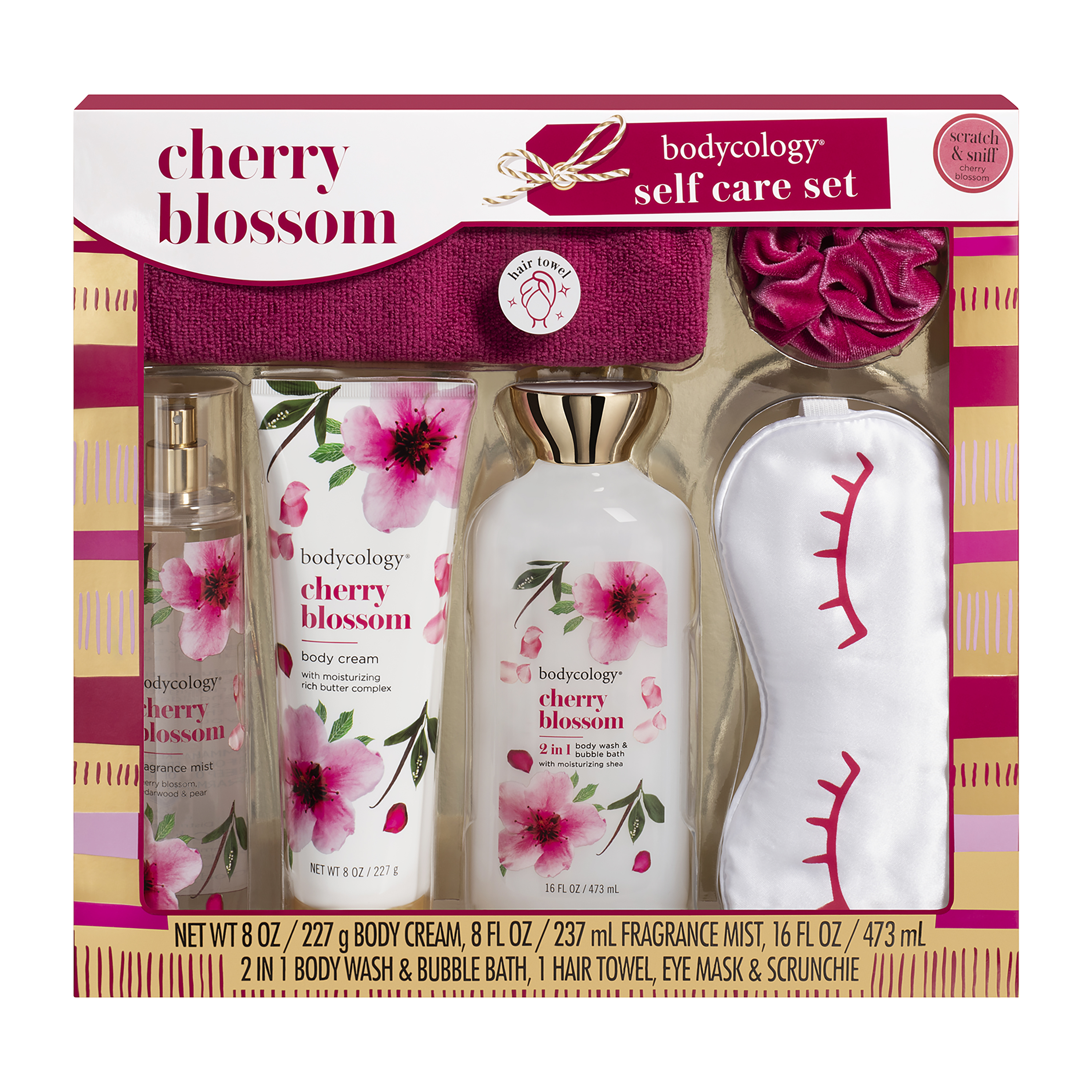 Bodycology Cherry Blossom Self Care Set, 6 Pieces Bodycology