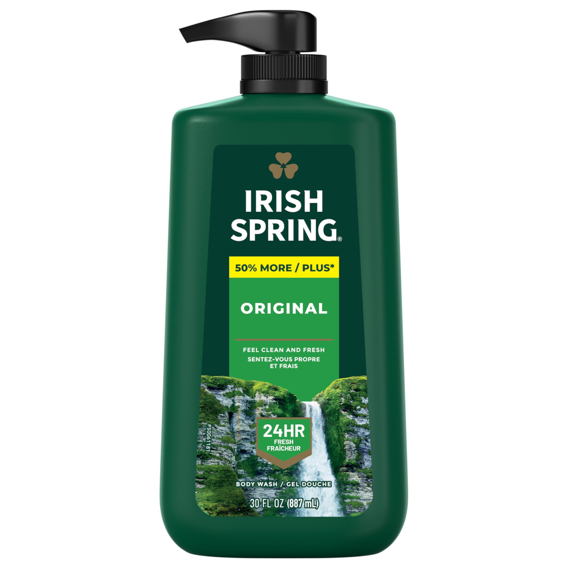 Irish Spring Mens Body Wash Pump, Original Scented Body Wash for Men, 30 Oz Pump Irish Spring