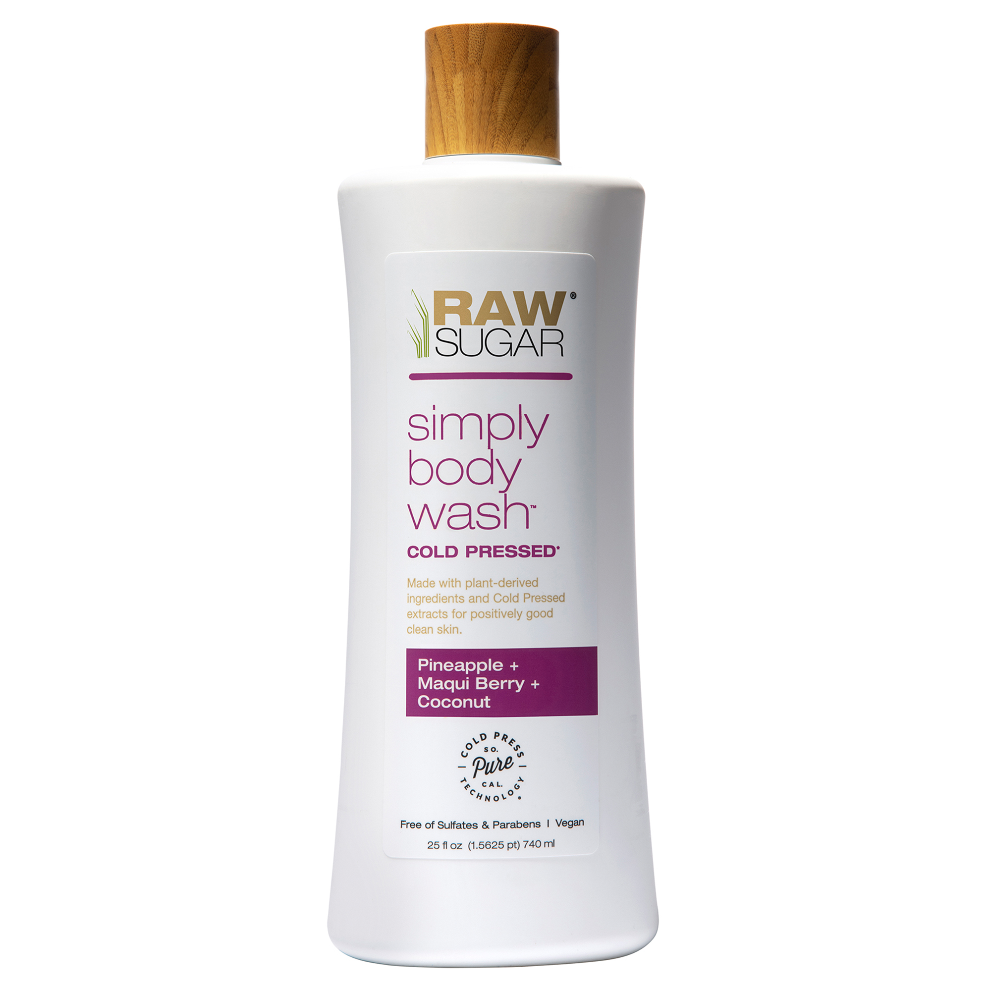 Raw Sugar Simply Body Wash, Pineapple + Maqui Berry + Coconut, 25 fl oz RAW SUGAR