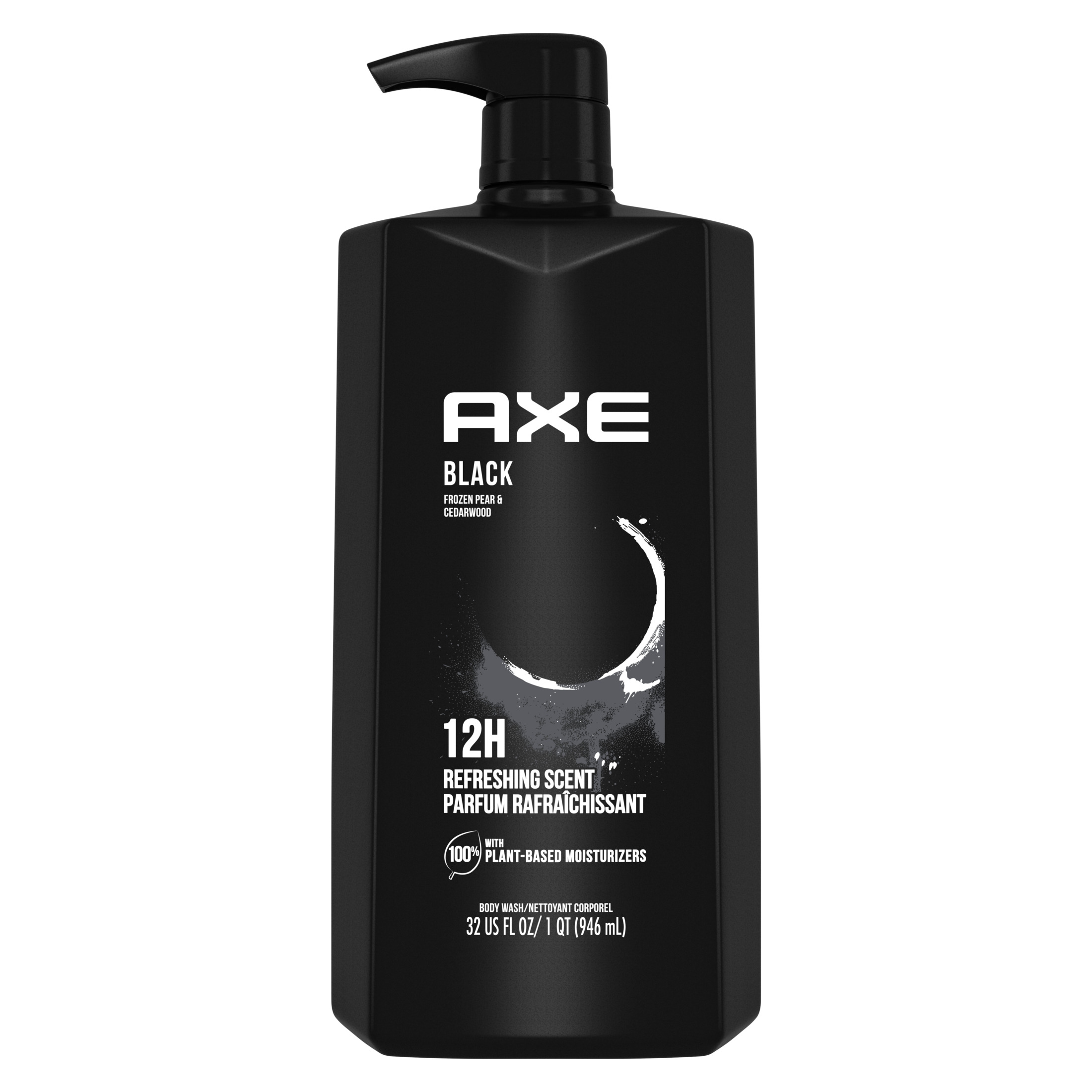 Axe Black Refreshing Daily Use Men's Body Wash, Frozen Pear and Cedarwood, 32 fl oz Axe