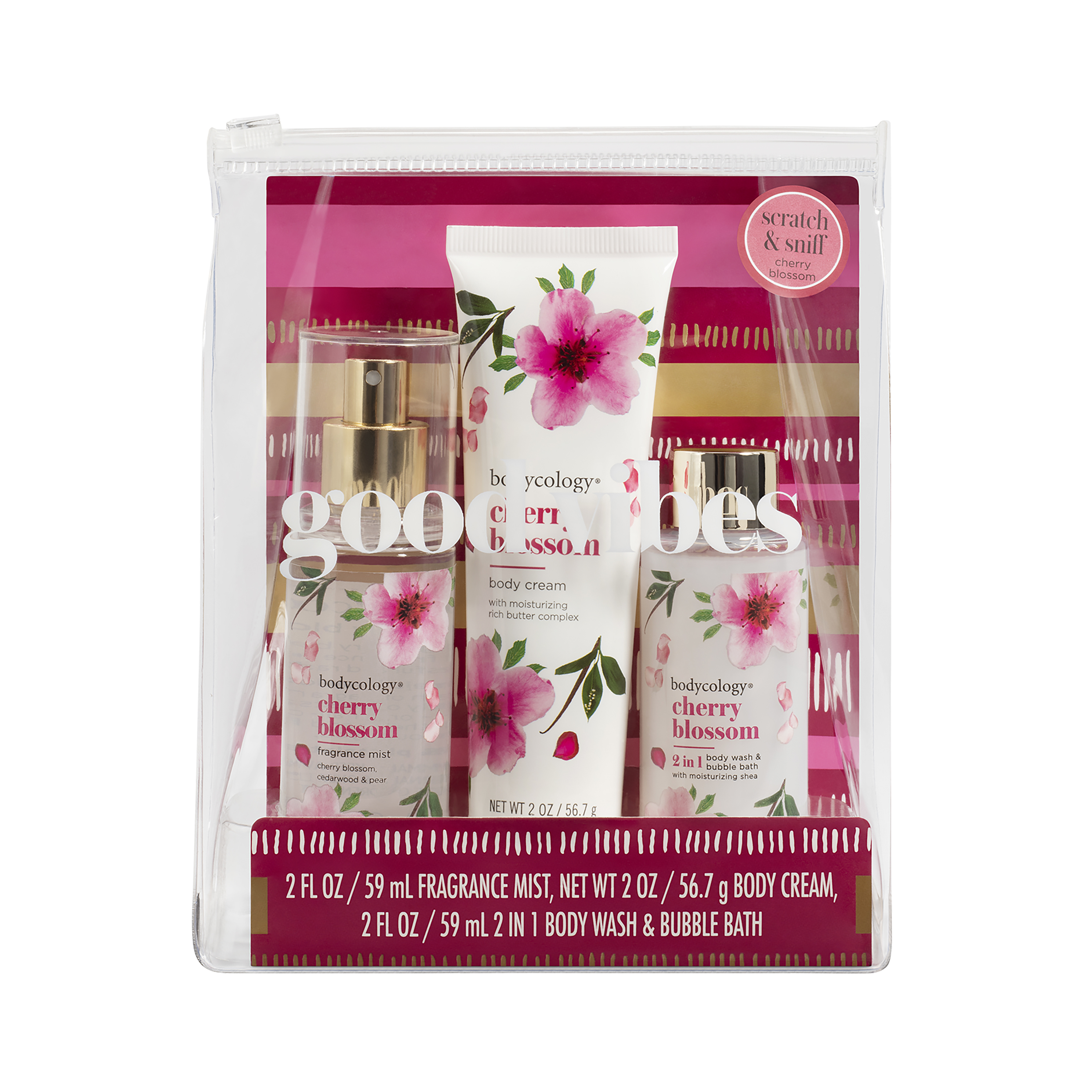 Bodycology Cherry Blossom Stocking Stuffer Trio, 4 Pieces Bodycology