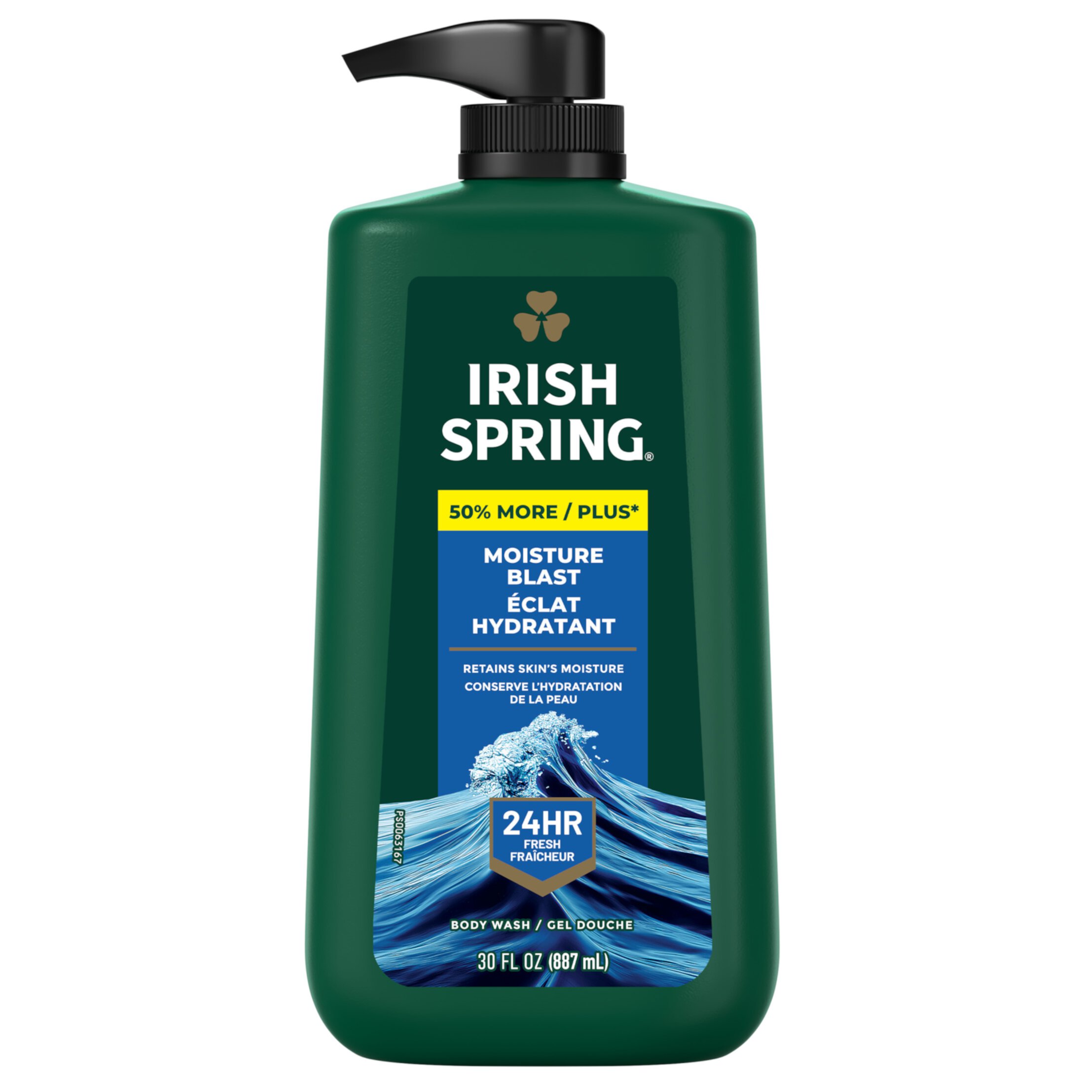 Irish Spring Mens Body Wash, Moisture Blast Body Wash for Men, Feel Fresh All Day, 30 Oz Pump Bottle Irish Spring