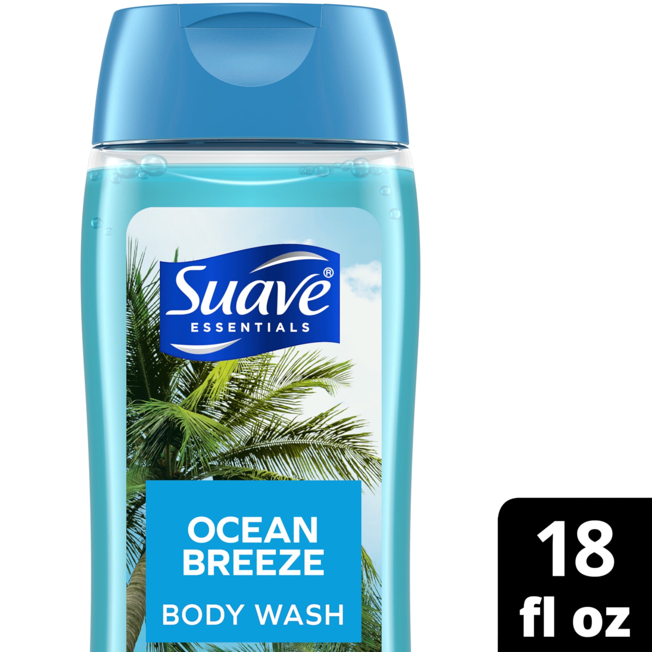 (4 pack) Suave Essentials Body Wash, Ocean Breeze, 18 oz Suave