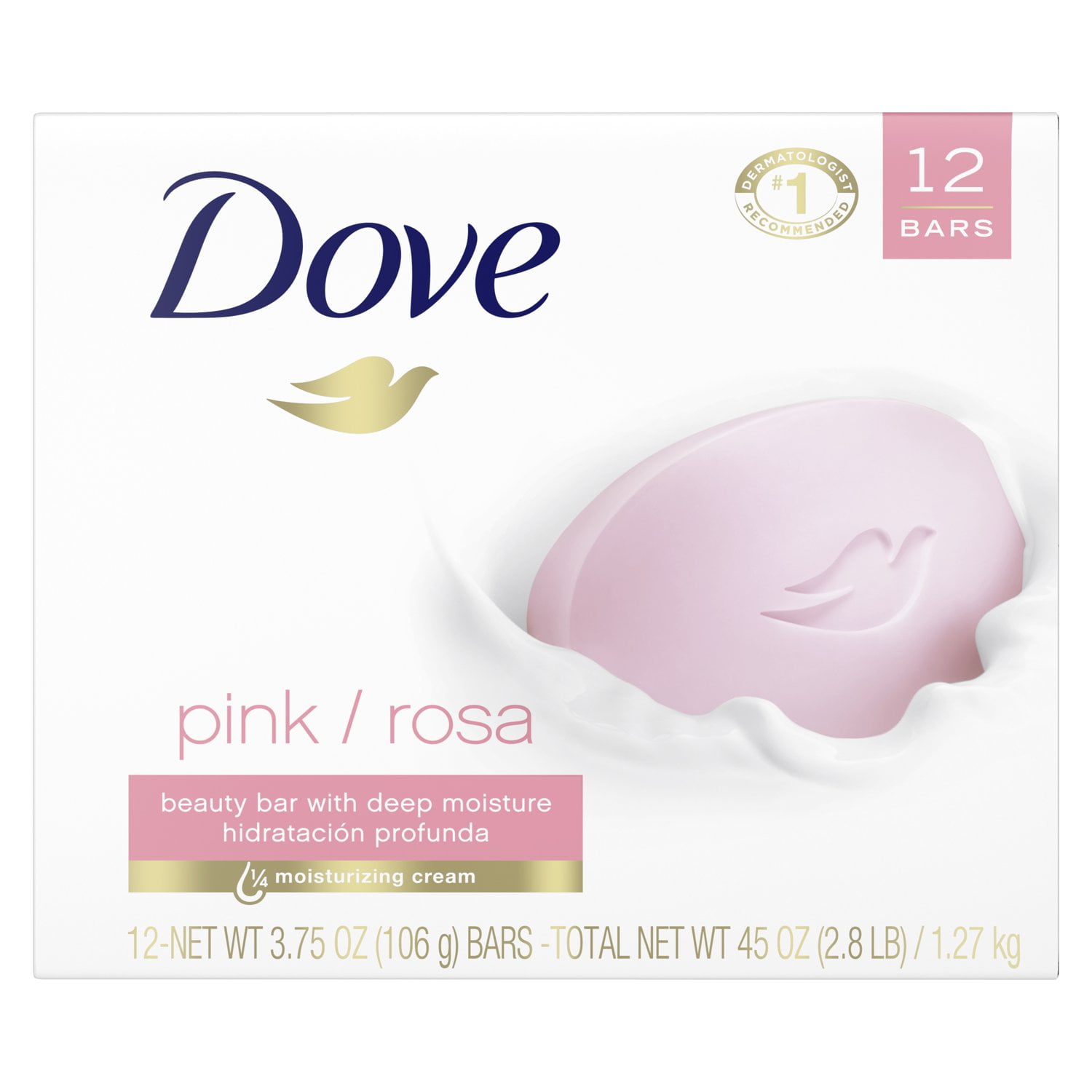 Dove Beauty Bar For Softer Skin Pink More Moisturizing Than Bar Soap 3.75 oz 20 Bars Dove