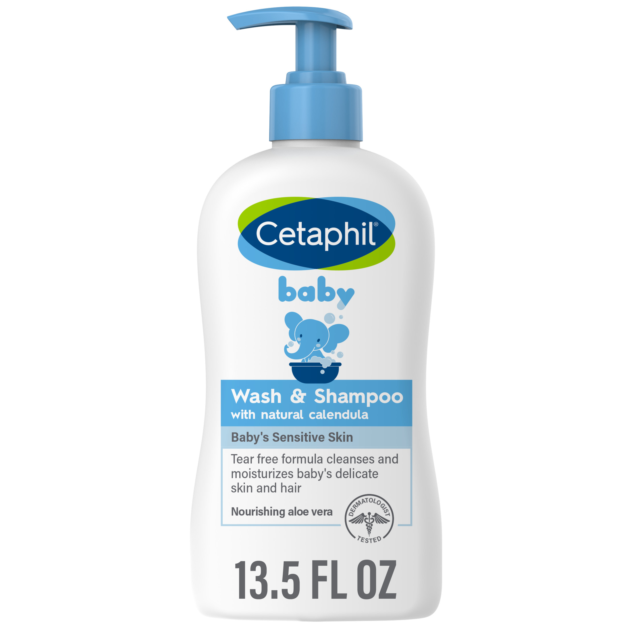 Cetaphil Baby Moisturizing Aloevera Body Wash and Shampoo, Organic Calendula,, 13.5 fl oz Cetaphil