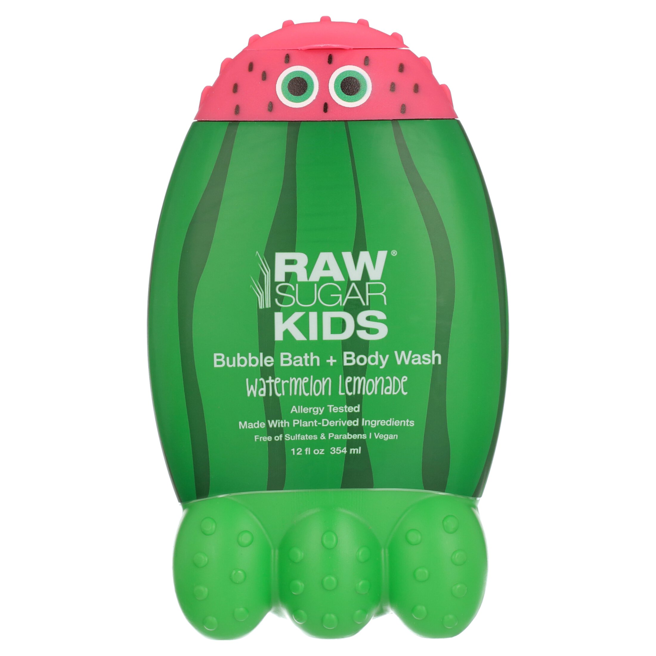 Raw Sugar Kids 2-in-1 Liquid Bubble Bath and Body Wash, Watermelon Lemonade, 12 fl oz RAW SUGAR