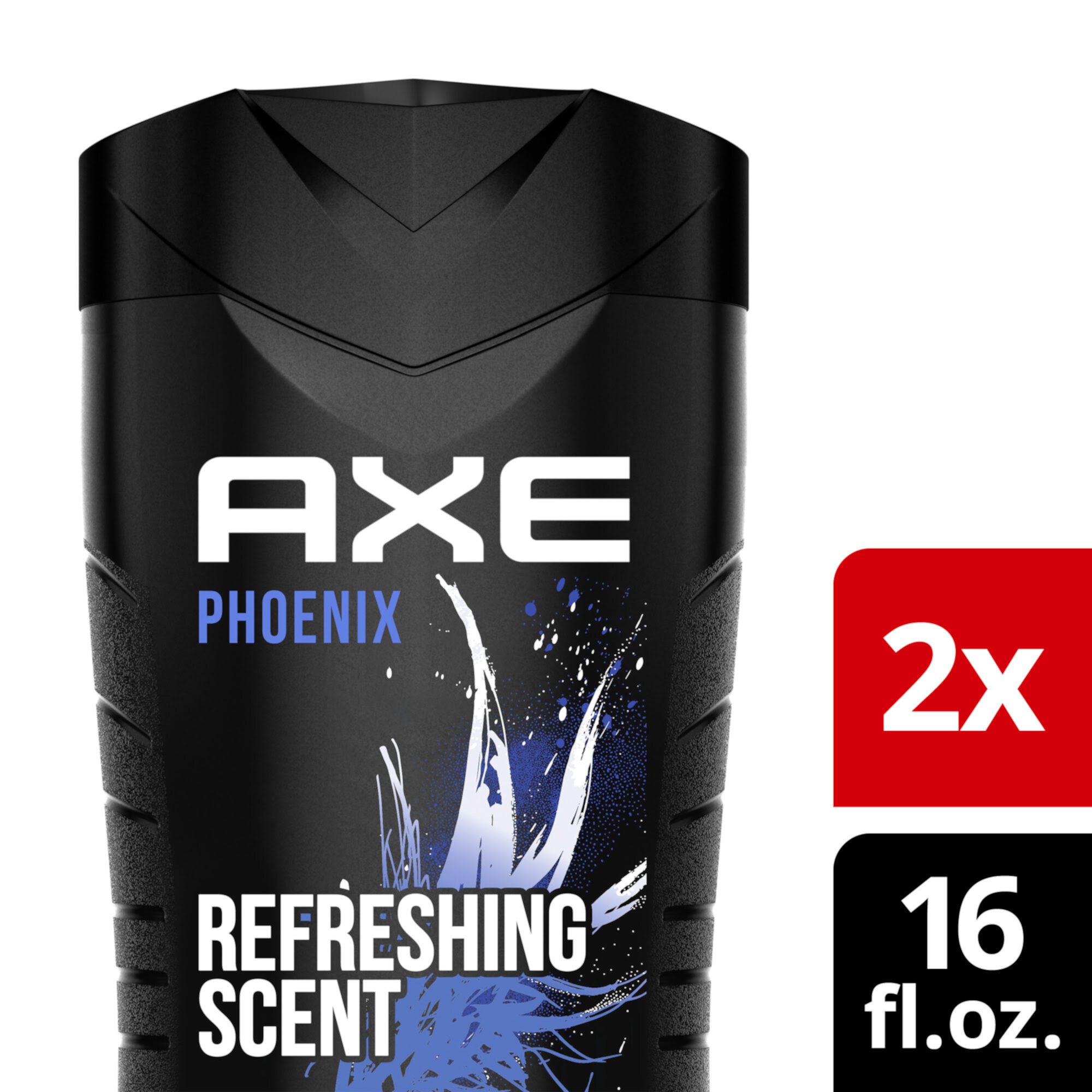 Axe Phoenix Refreshing Long Lasting Men's Body Wash Twin Pack, Crushed Mint and Rosemary, 16 fl oz Axe