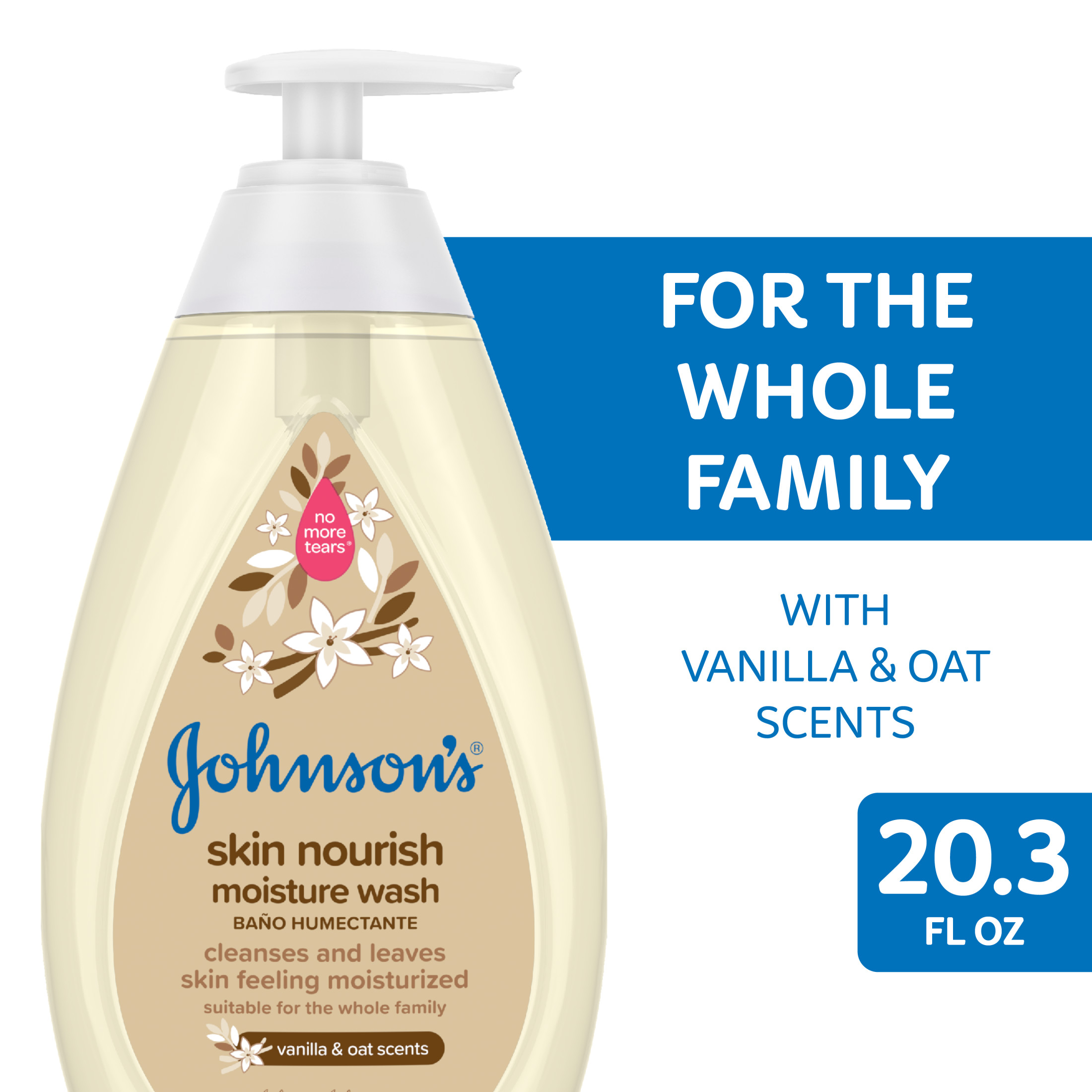 Johnson's Skin Nourish Moisture Soap and Bath Body Wash for Baby and Toddler, Vanilla and Oat, 20.3 oz Visit the Johnson's Store