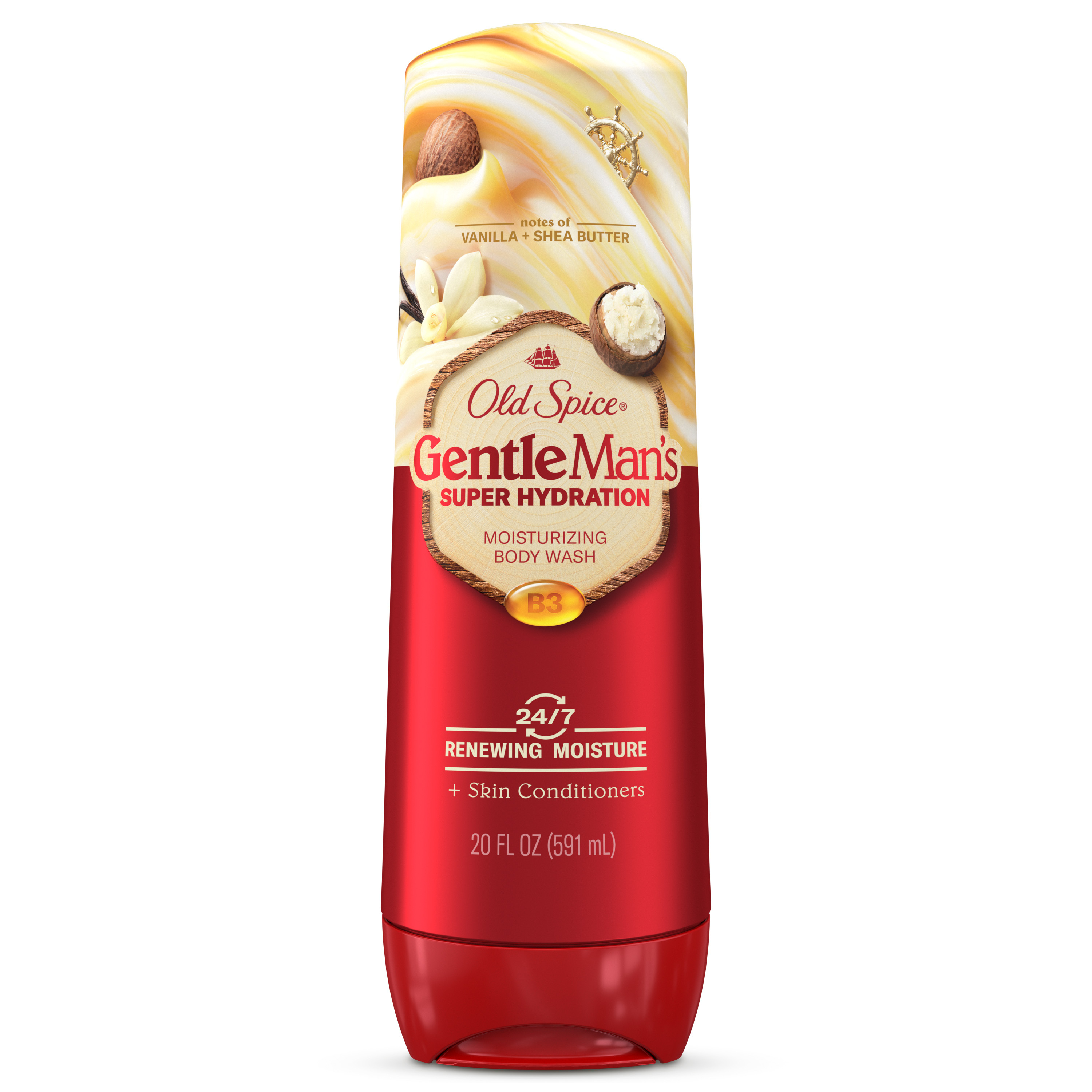 Old Spice GentleMan's Blend Super Hydration Body Wash for Men, Vanilla + Shea, 20 fl oz Old Spice