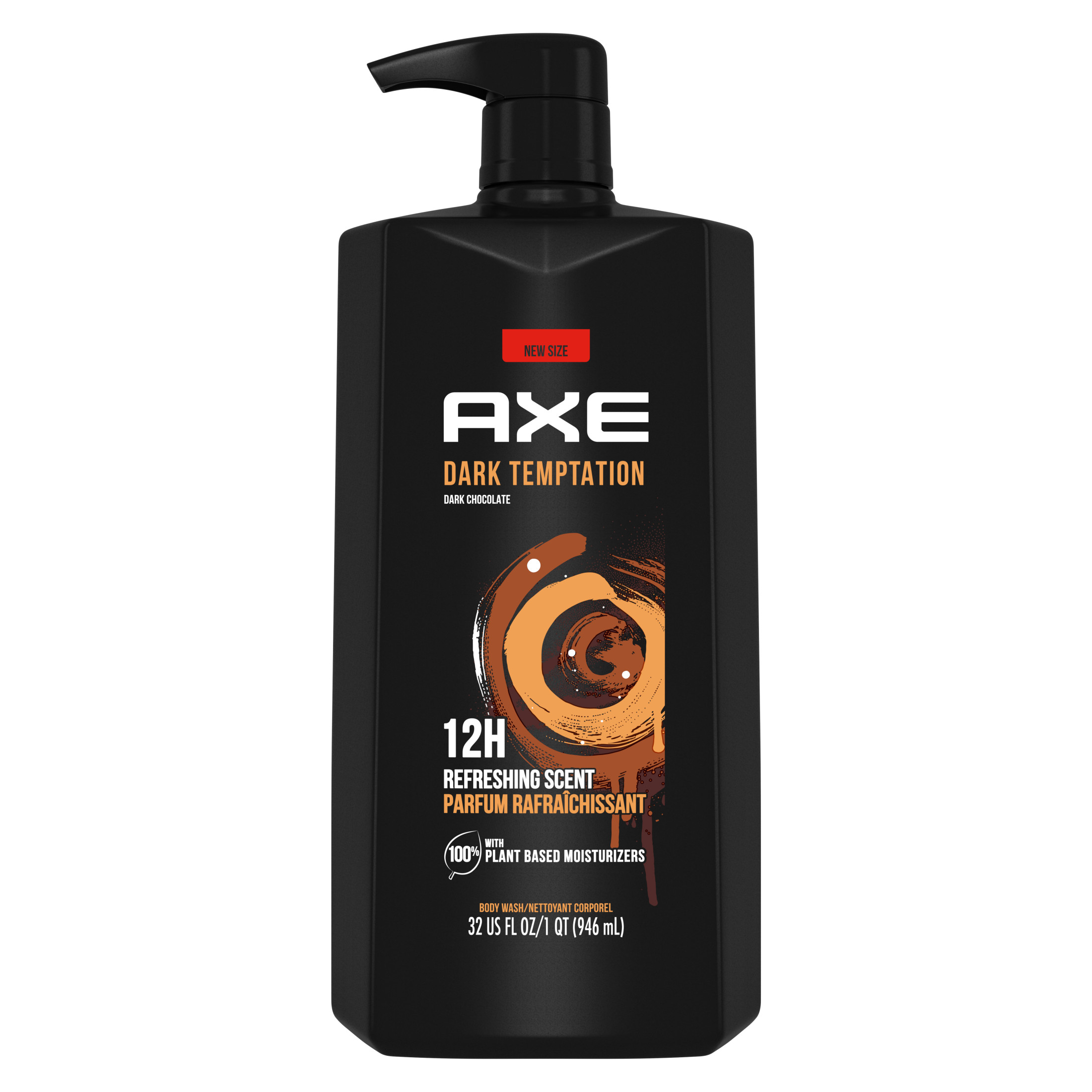 Axe Dark Temptation Refreshing Long Lasting Men's Body Wash, Dark Chocolate, 32 fl oz Axe