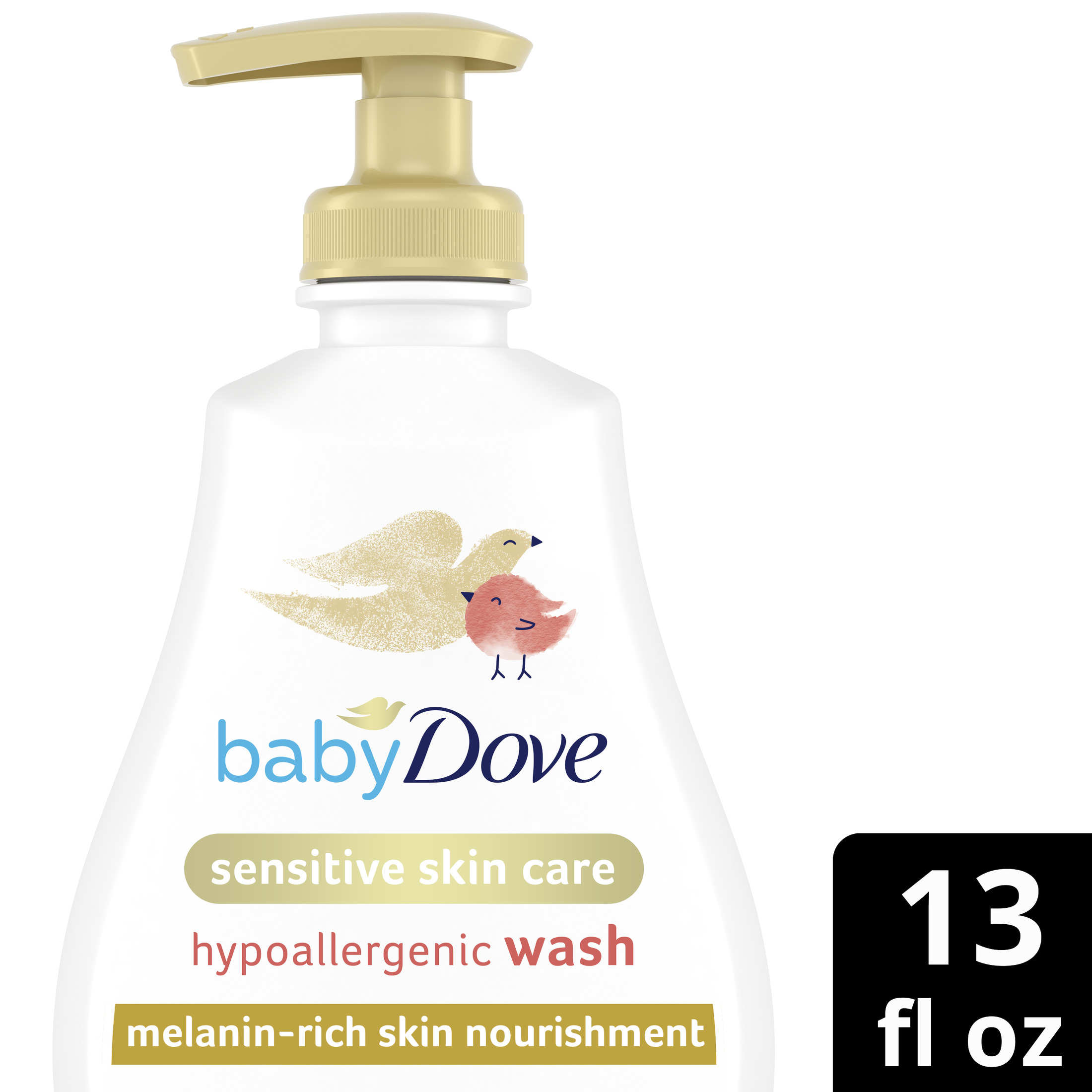 (3 pack) Baby Dove Melanin-Rich Skin Nourishment Hypoallergenic Body Wash Newborn Senstive Skin, 13 oz Baby Dove