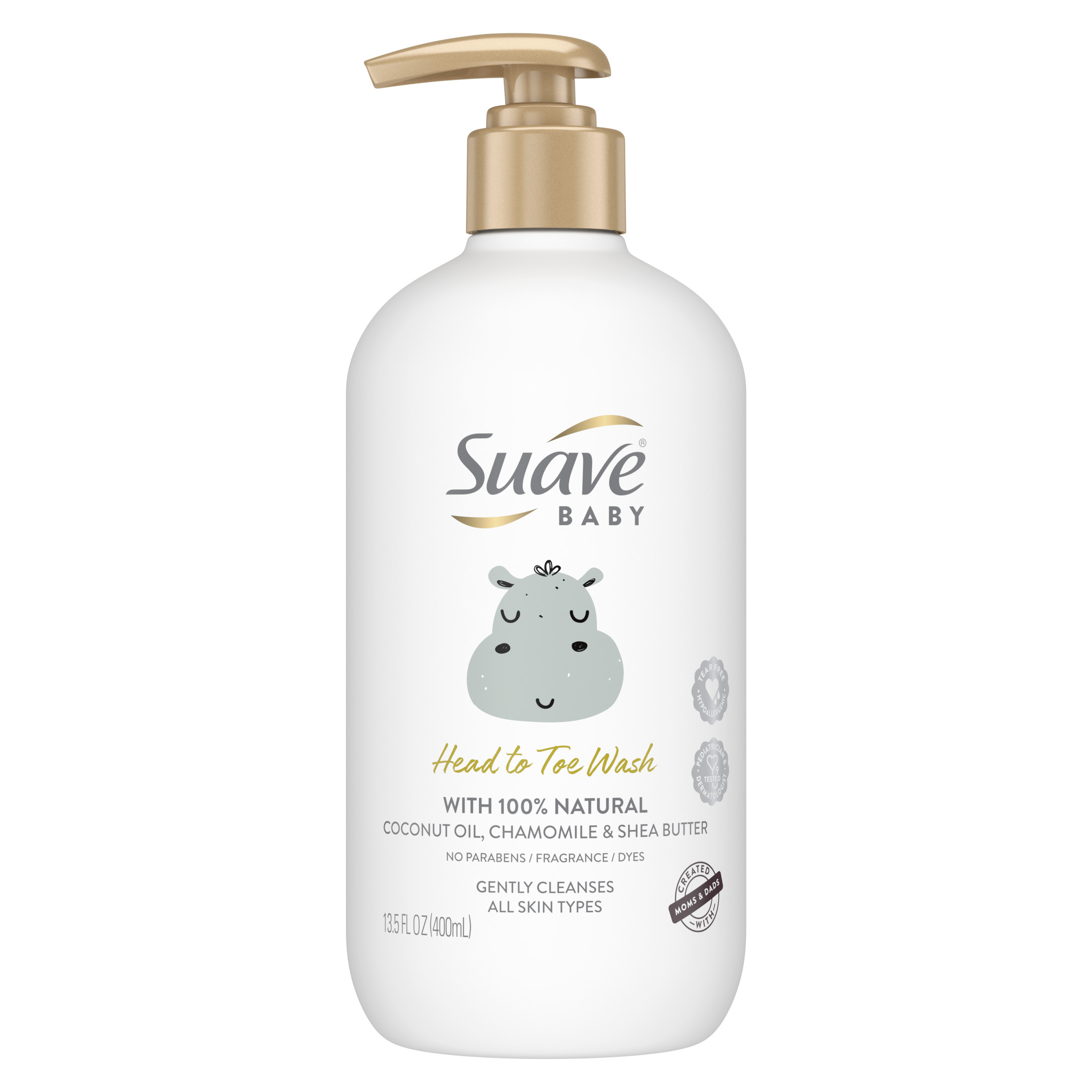 Suave Baby Head to Toe Body Wash with Coconut Oil, Chamomile & Shea Butter, 100% Natural, Tear Free, 13.5 oz Suave