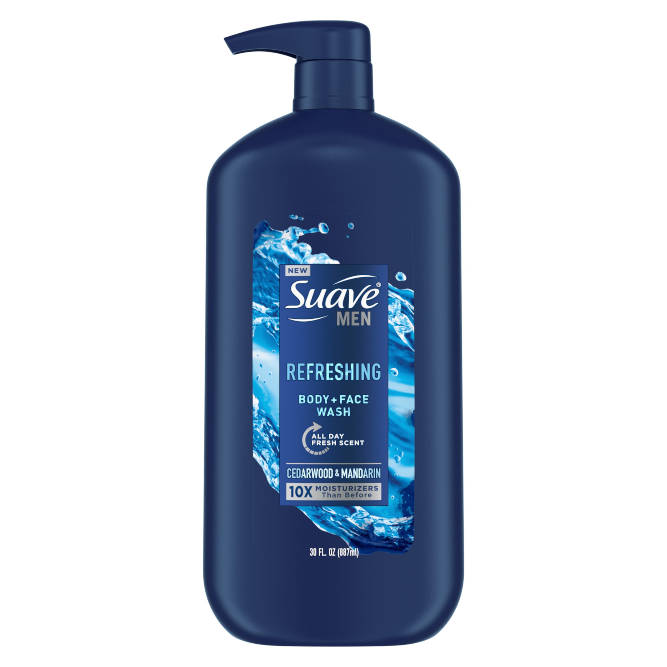 Suave Men Face & Body Wash, Refreshing, 30 oz Suave