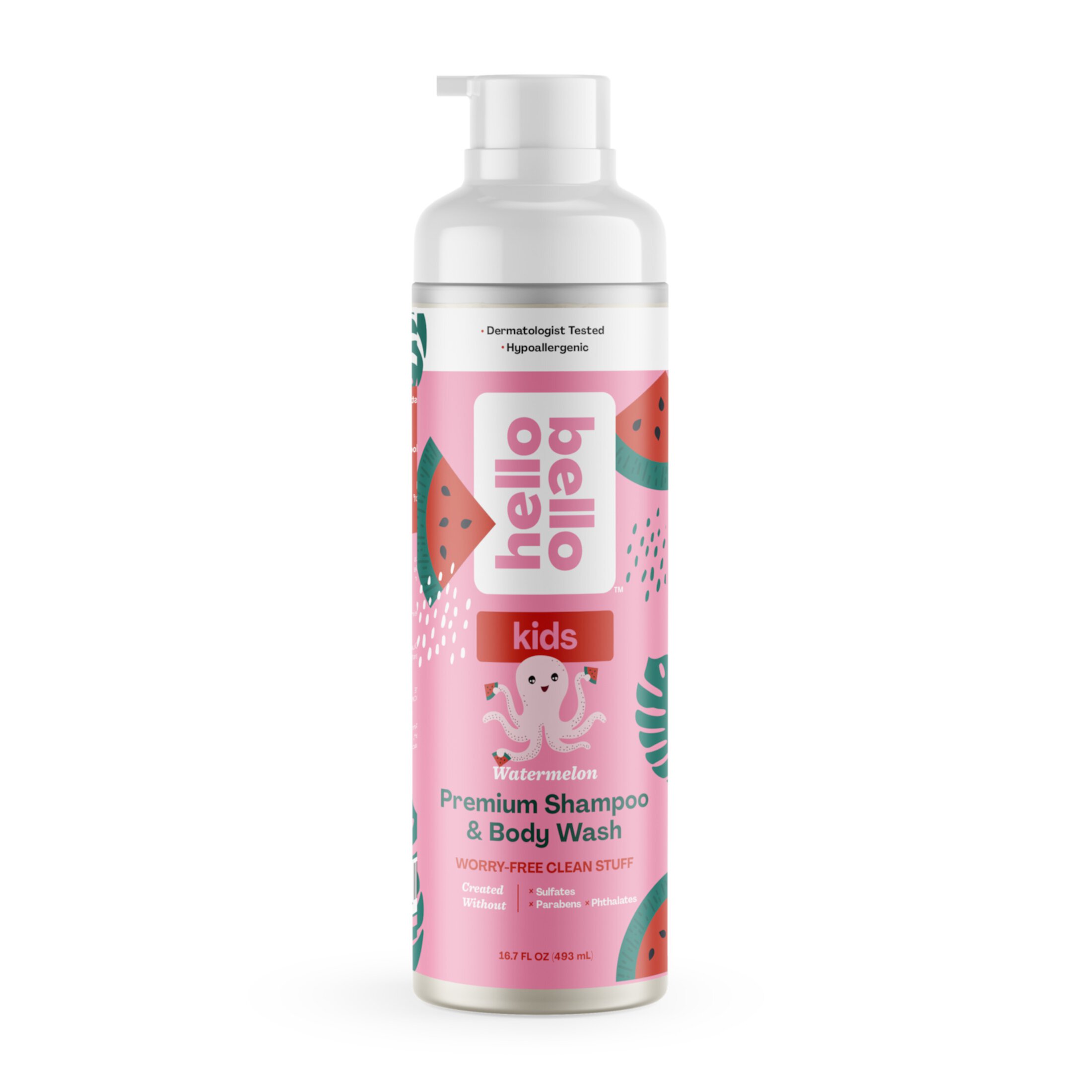 Hello Bello Children's Watermelon Shampoo & Body Wash, Tear-Free, All Hair Types, 16.7 oz Hello Bello