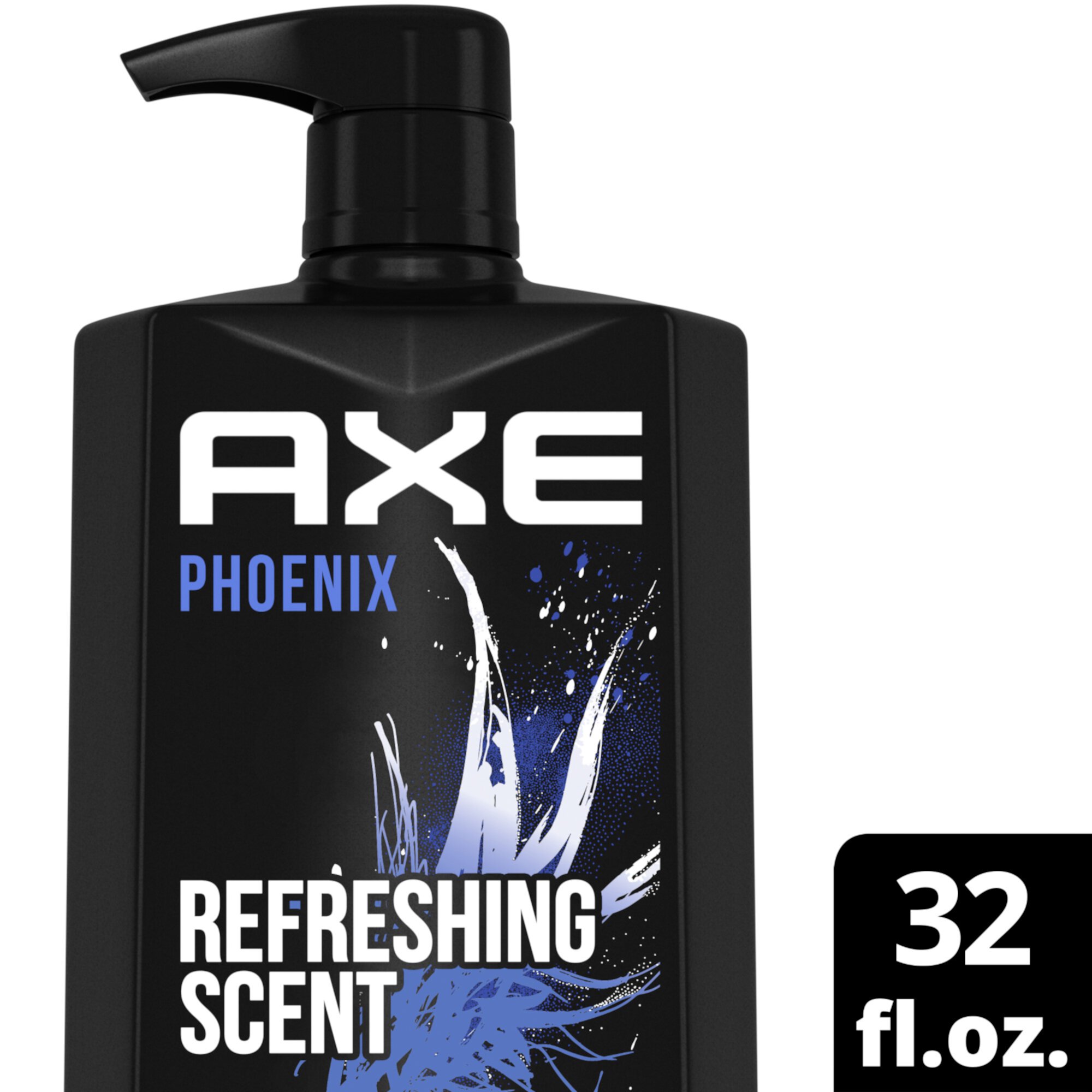 AXE Men's Liquid Body Wash & Shower Gel with Pump Phoenix Crushed Mint & Rosemary, 32 oz Axe