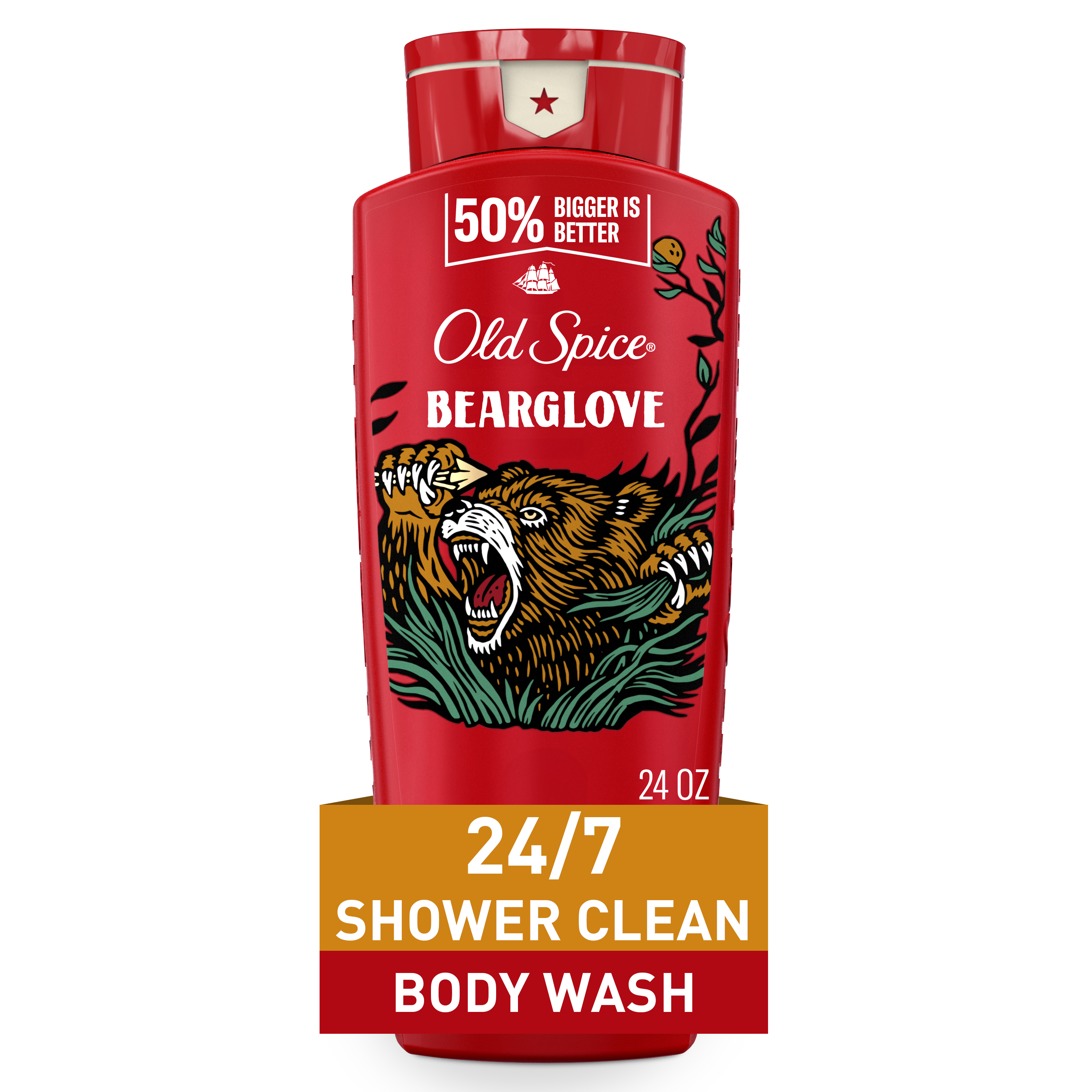 Old Spice Men's Body Wash, Bear Glove, Long Lasting Lather, 24 fl oz Old Spice