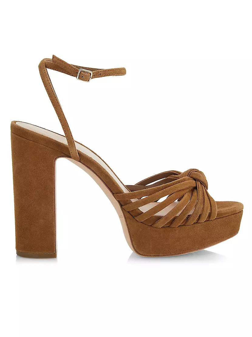 Замшевые платформенные сандалии Loeffler Randall Rivka 120MM с узлом Loeffler Randall