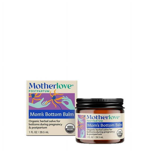 Motherlove Mom's Bottom Balm, Organic Herbal Salve, 1 oz Jar Motherlove