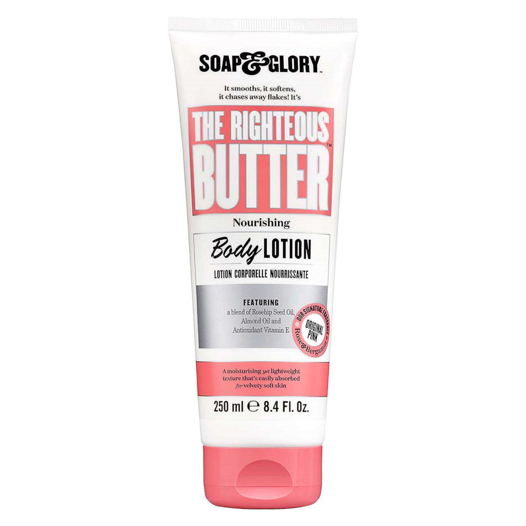 Soap & Glory The Righteous Butter Moisturizing Body Lotion, Original Pink Scent, All Skin Types, 8.4 fl oz Soap & Glory