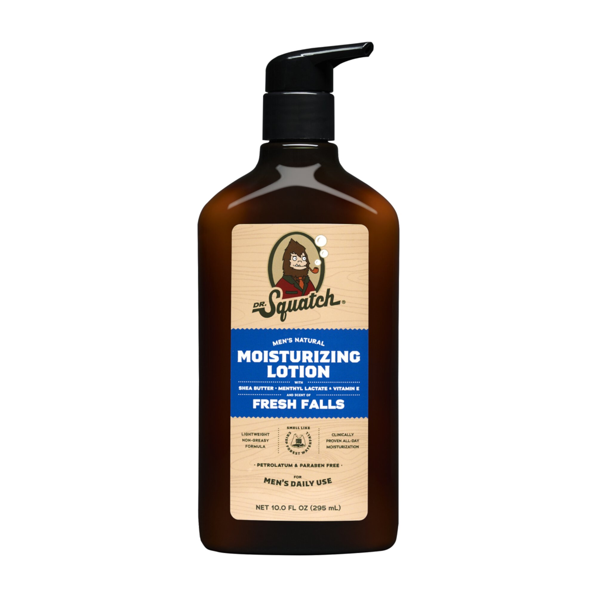 Dr. Squatch Fresh Falls Natural Moisturizer Hand Lotion & Body Lotion for Men, 10 fl Oz Dr. Squatch