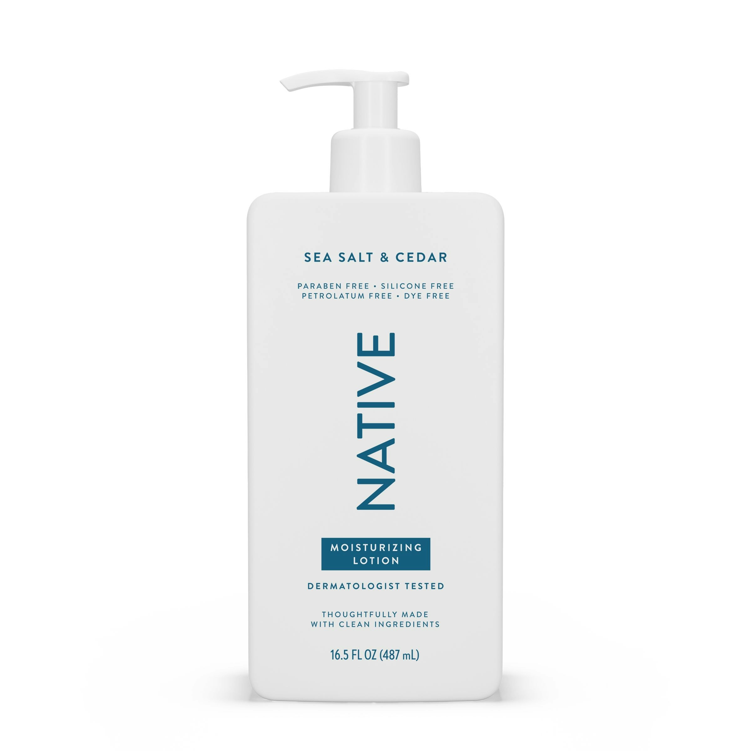 Native Moisturizing Hand & Body Lotion, Sea Salt & Cedar, Paraben Free, for Women and Men, 16.5 fl oz Native