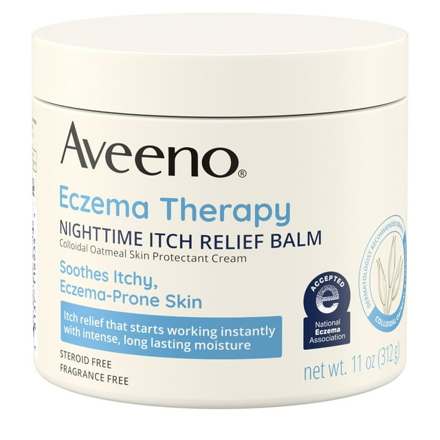 Aveeno Eczema Therapy Nighttime Itch Relief Balm, Fragrance-free 11 oz Aveeno