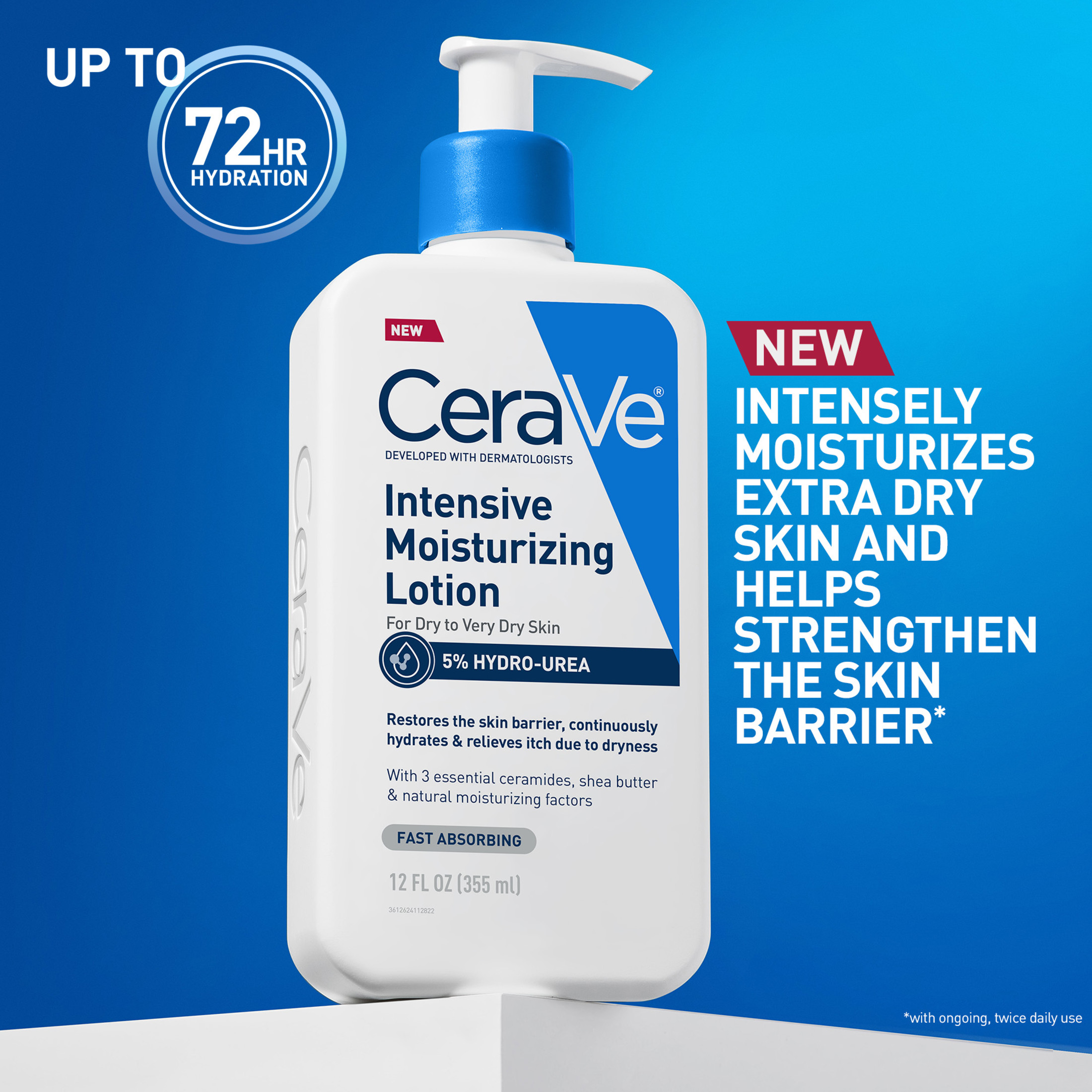 CeraVe Intensive Moisturizing Body Lotion with Hydro-Urea for Dry Skin + Itch Relief 8 oz CeraVe