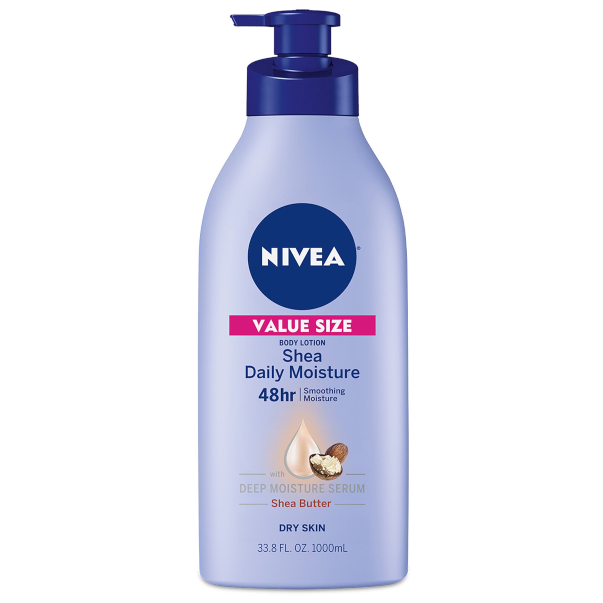 NIVEA Shea Nourish Body Lotion, Dry Skin Lotion with Shea Butter, 33.8 Fl Oz Pump Bottle Nivea