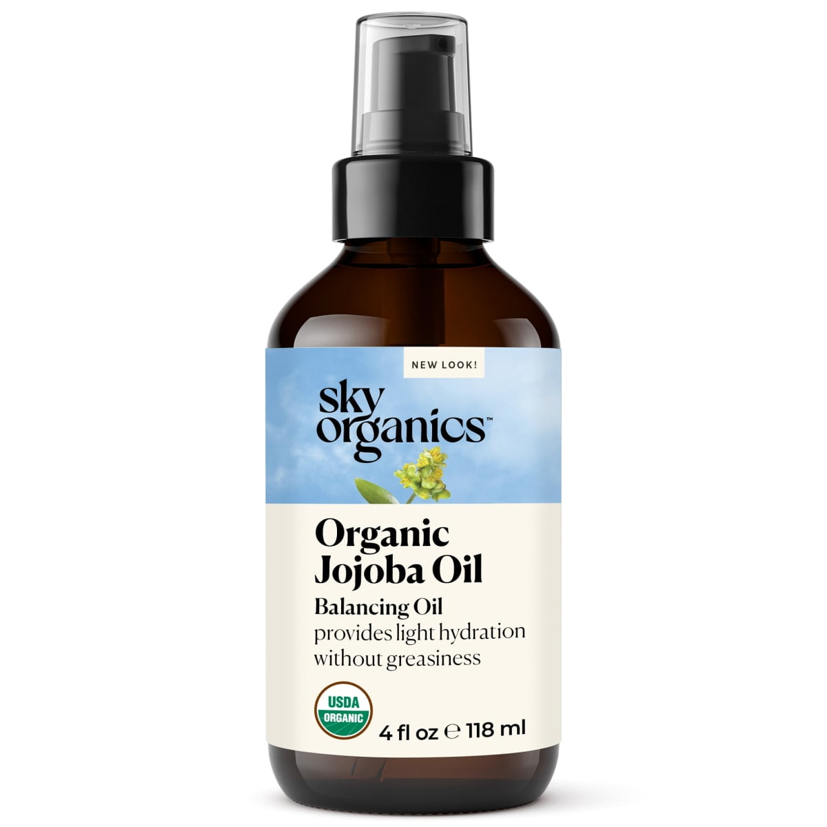 Sky Organics Organic Jojoba Oil to Balance and Hydrate Face and Body, 4 fl oz Sky Organics