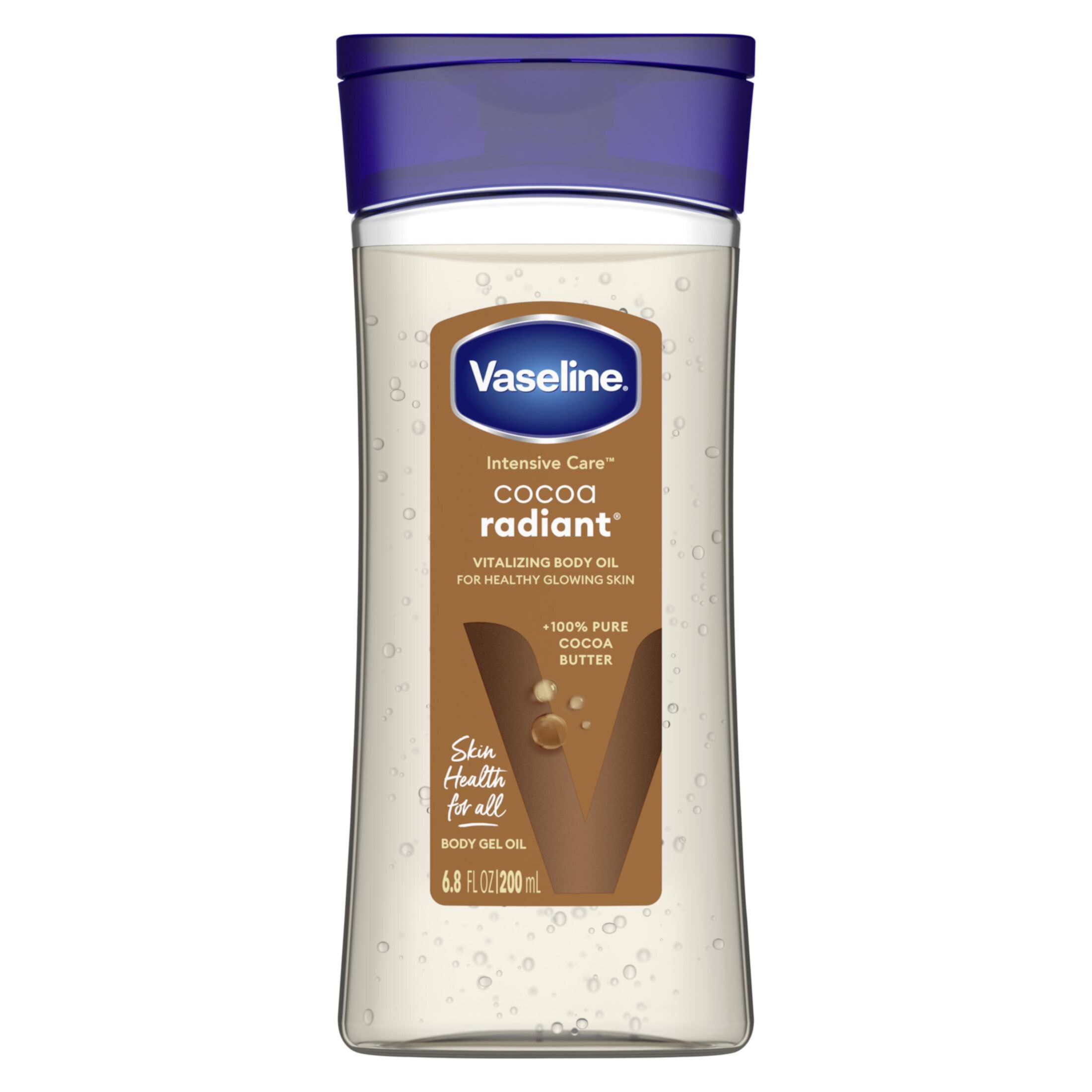 Vaseline Intensive Care Radiant Body Oil Gel with Cocoa Butter for Dry Skin, 6.8 fl oz Vaseline