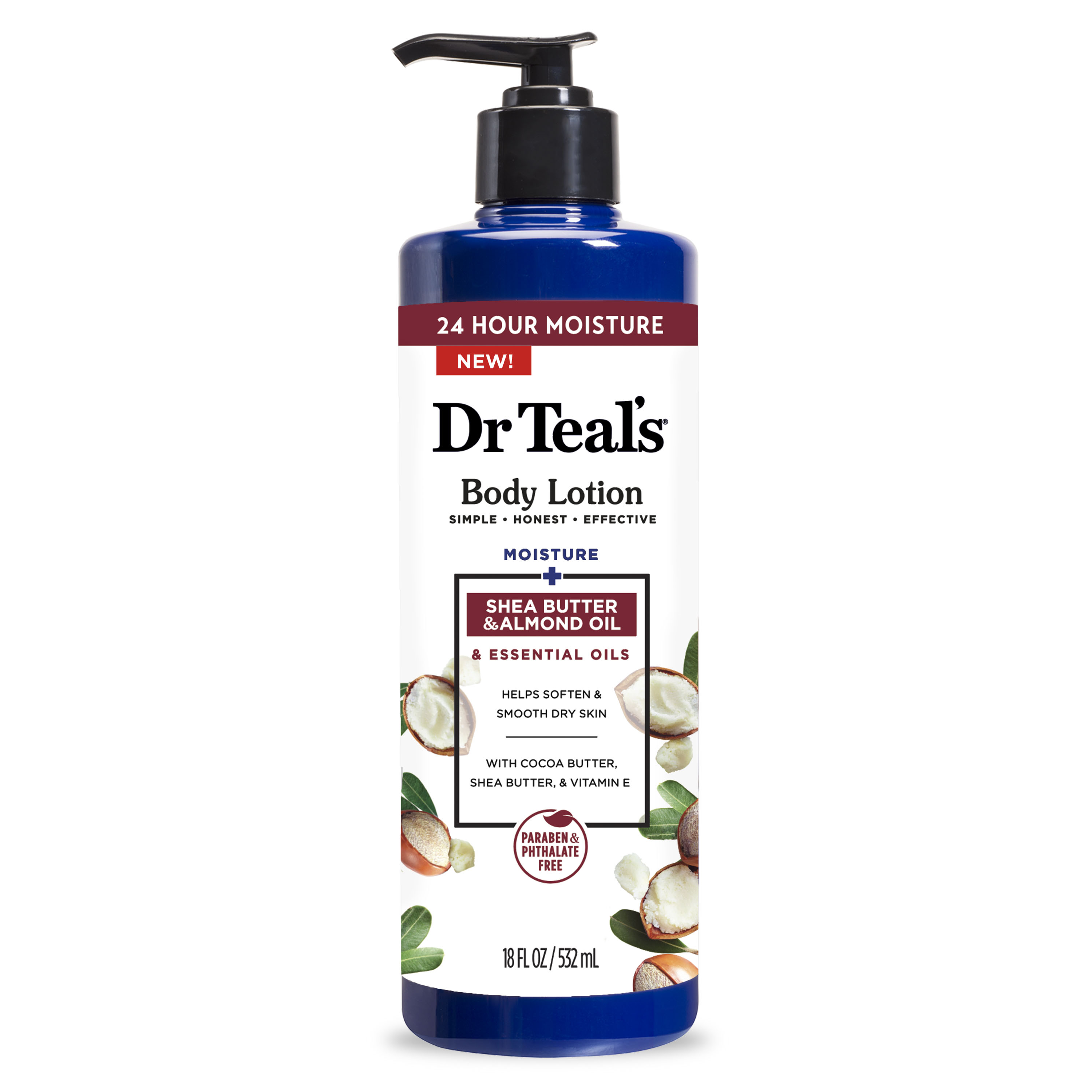 Dr Teal's Moisturizing Body Lotion, with Shea Butter & Almond Oil, 18 fl oz Dr Teal's