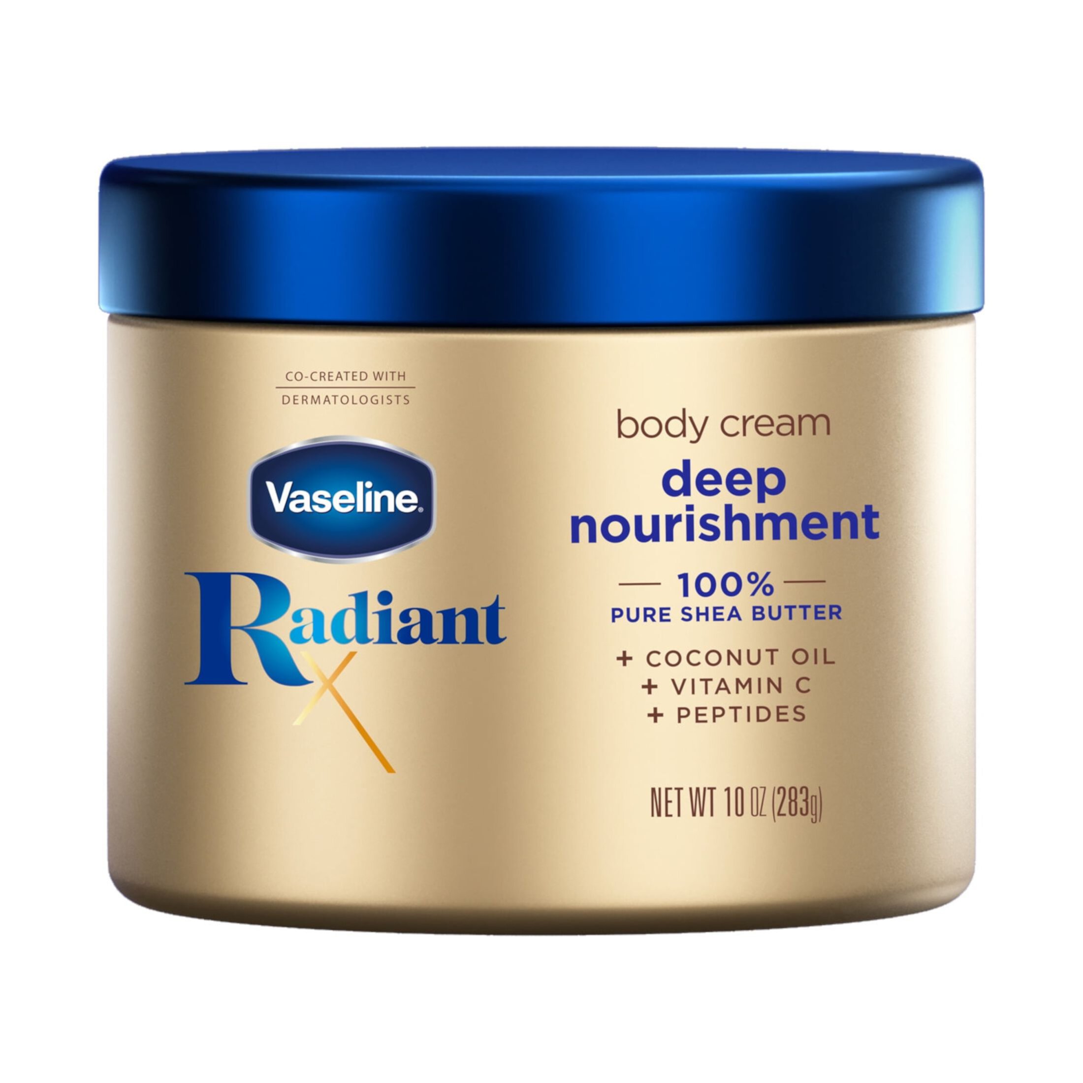 Vaseline Radiant X Deep Nourishment Pure Shea Butter Body Cream for Dry Skin, Coconut, 10 oz Vaseline