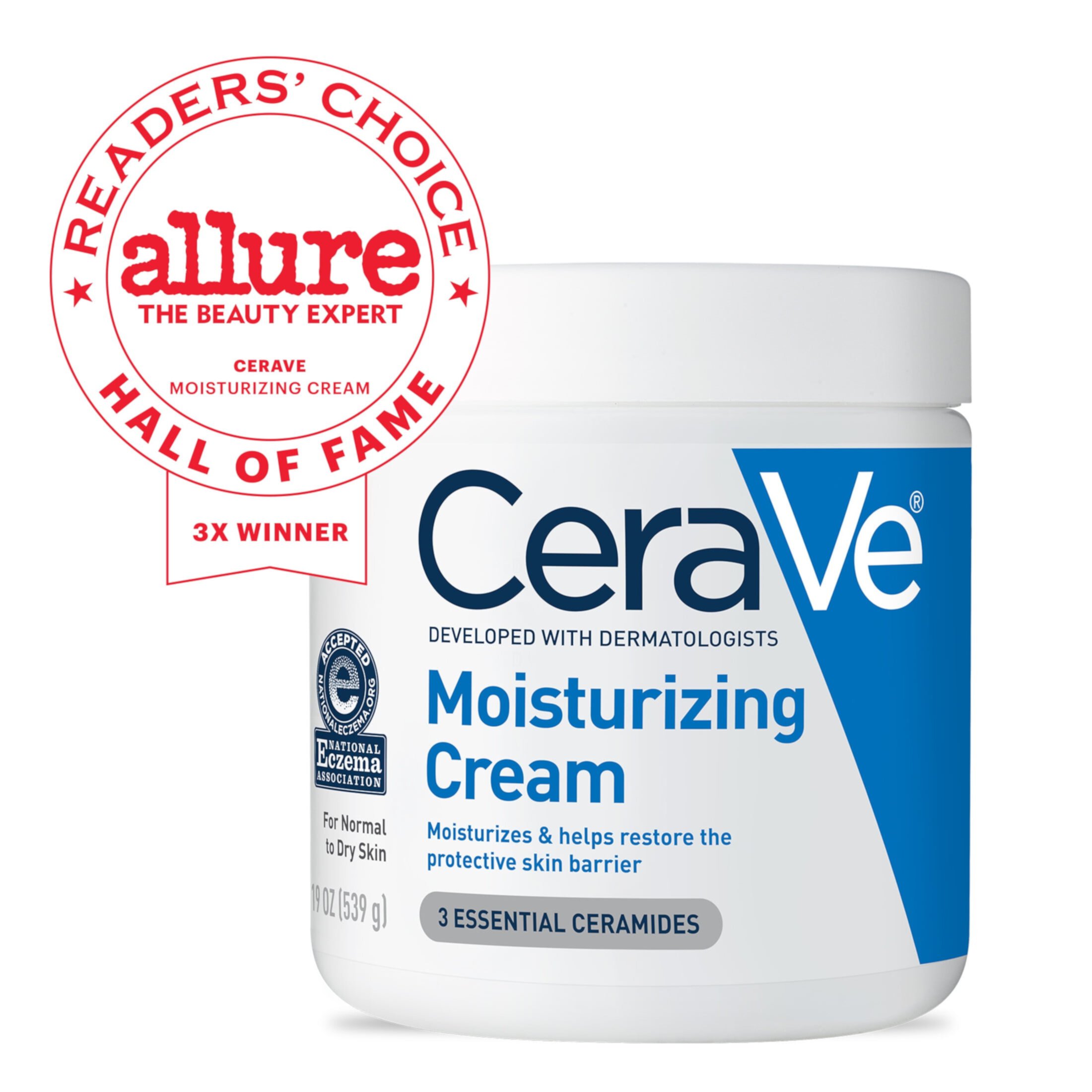 (2 pack) CeraVe Moisturizing Cream Bundle, 16 oz Pump Jar & 1.89 oz Travel size for Normal to Very Dry Skin CeraVe