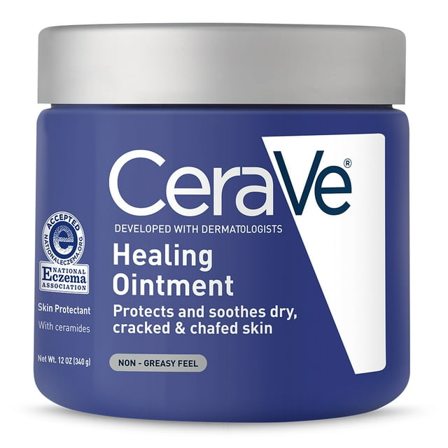 CeraVe Healing Ointment for Face & Body, Protects and Soothes Dry, Cracked, & Chafed Skin 12 oz CeraVe