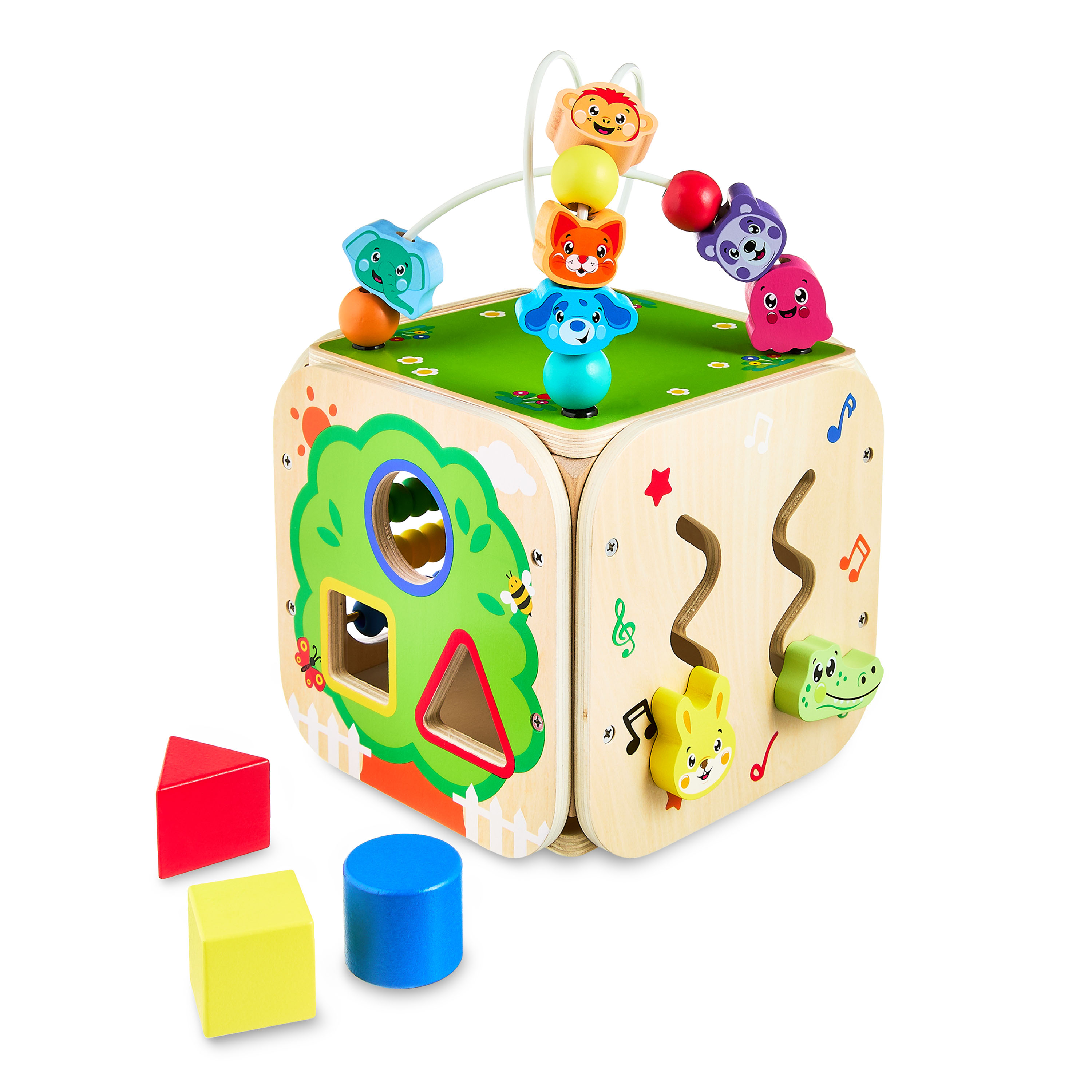 Spark Create Imagine Wooden Block Sorting Activity Cube, Baby and Toddler Toys, Age Group Is 12m+ Spark Create Imagine