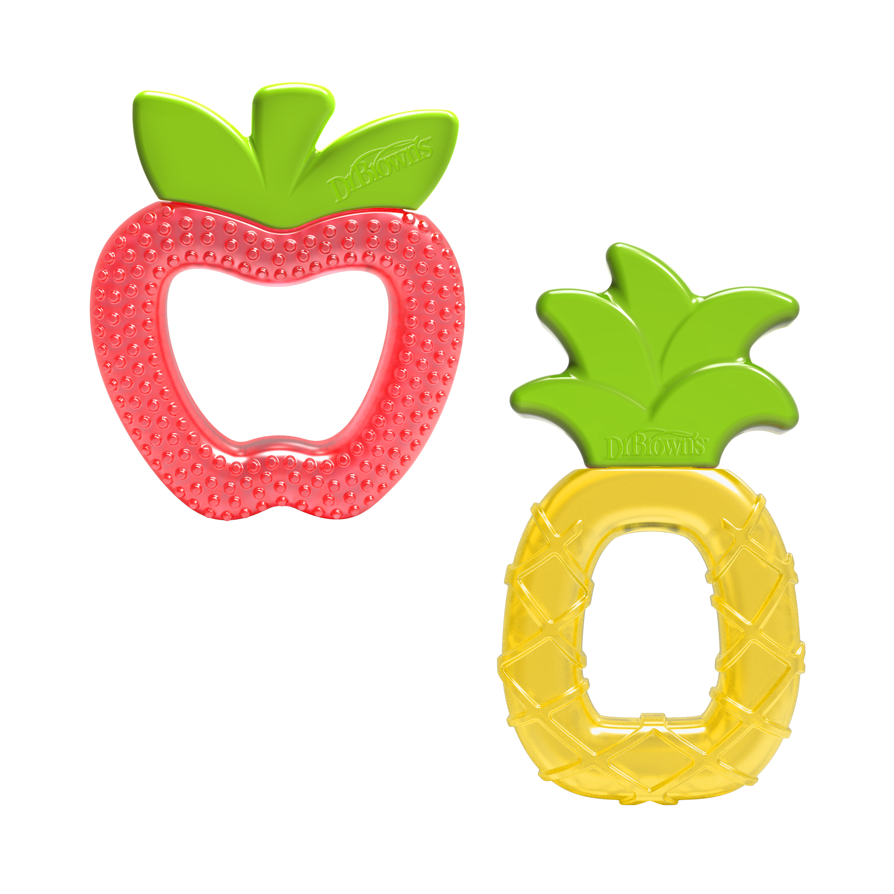 Dr. Brown's Aqua Cool Water-Filled Baby Teether, Cool Relief, BPA Free, Pineapple/Apple, 3m+, 2 Pack Dr. Brown's