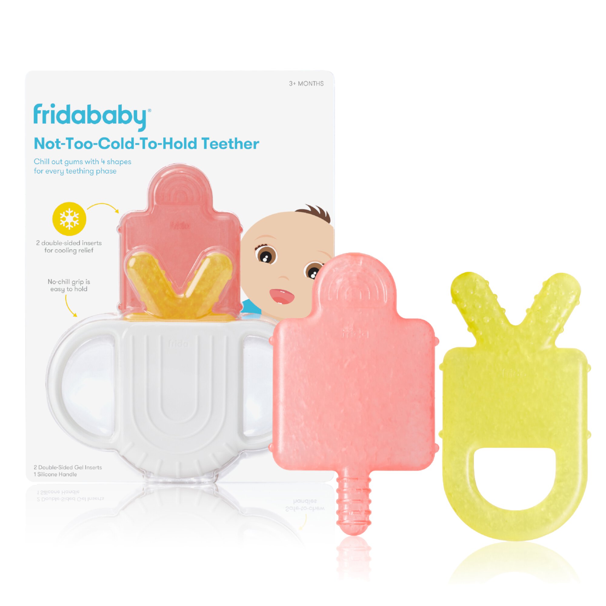 Frida Baby Not-Too-Cold-to-Hold Teether Toy for Infant Sore Gum Relief, 3 Pieces Frida Baby