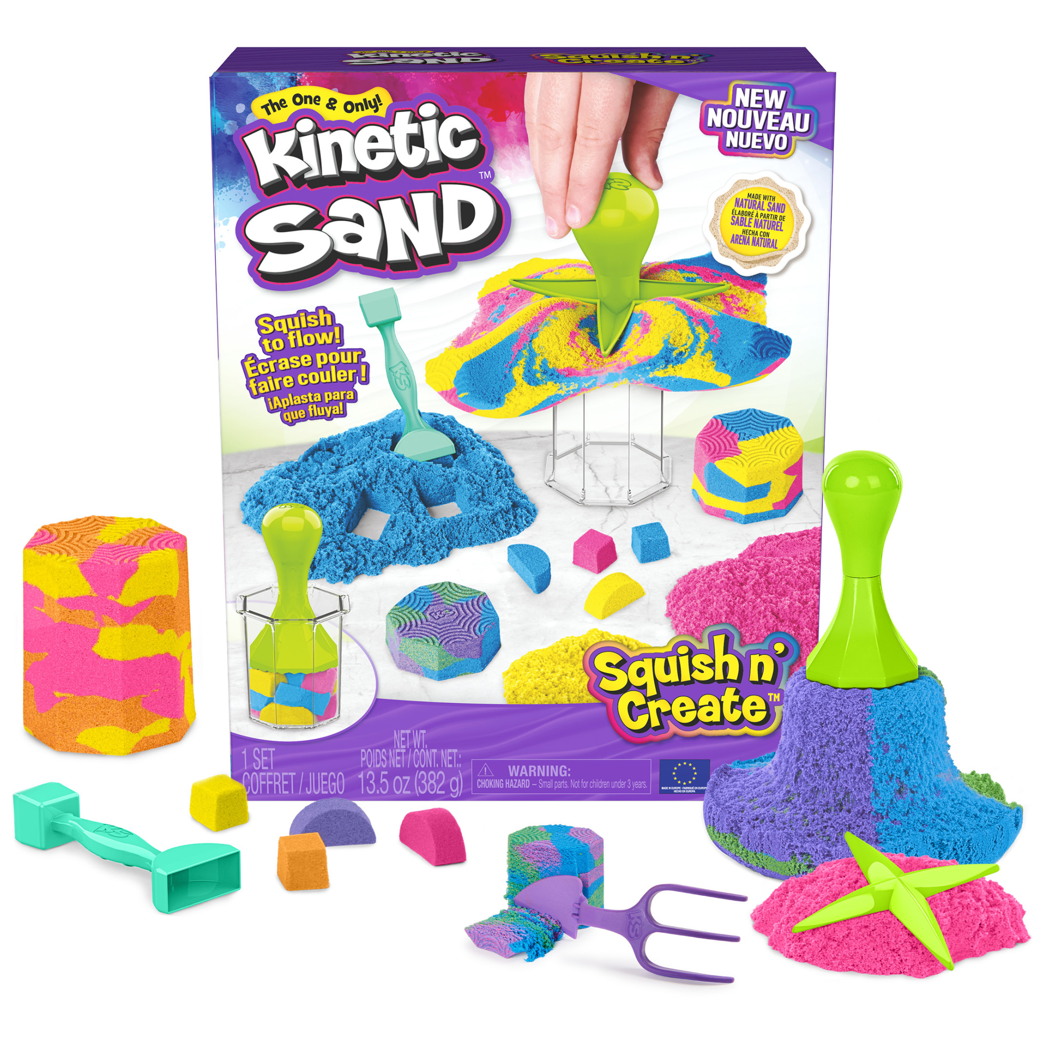 Kinetic Sand, Squish N’ Create Sensory Toy Playset Kinetic Sand