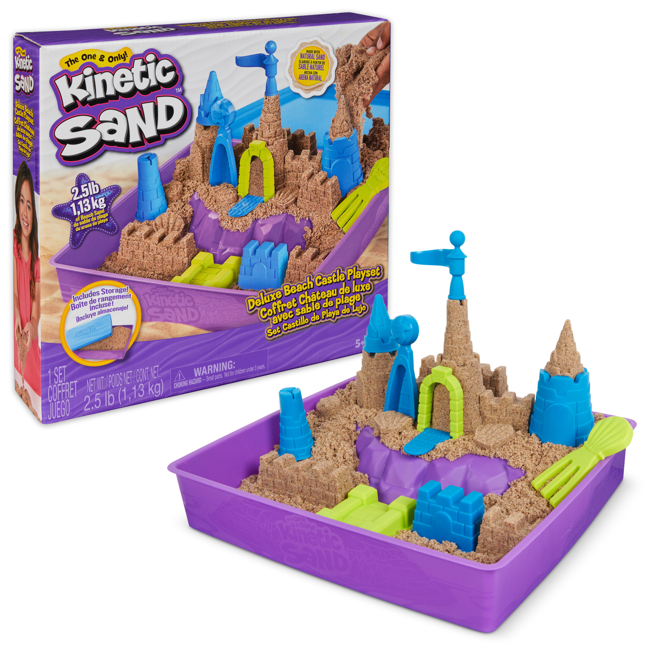 Kinetic Sand Deluxe Beach Castle Set with Molds & Tools Kinetic Sand