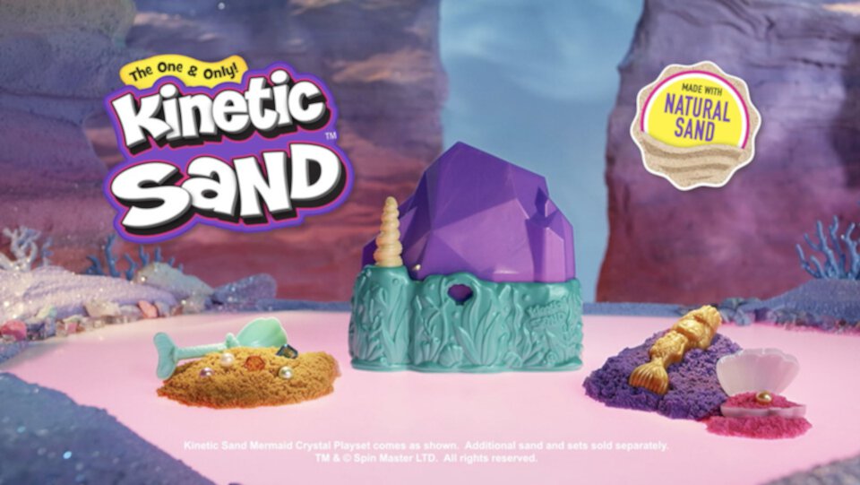 Kinetic Sand, Mermaid Crystal Playset, with Tools and Storage Kinetic Sand