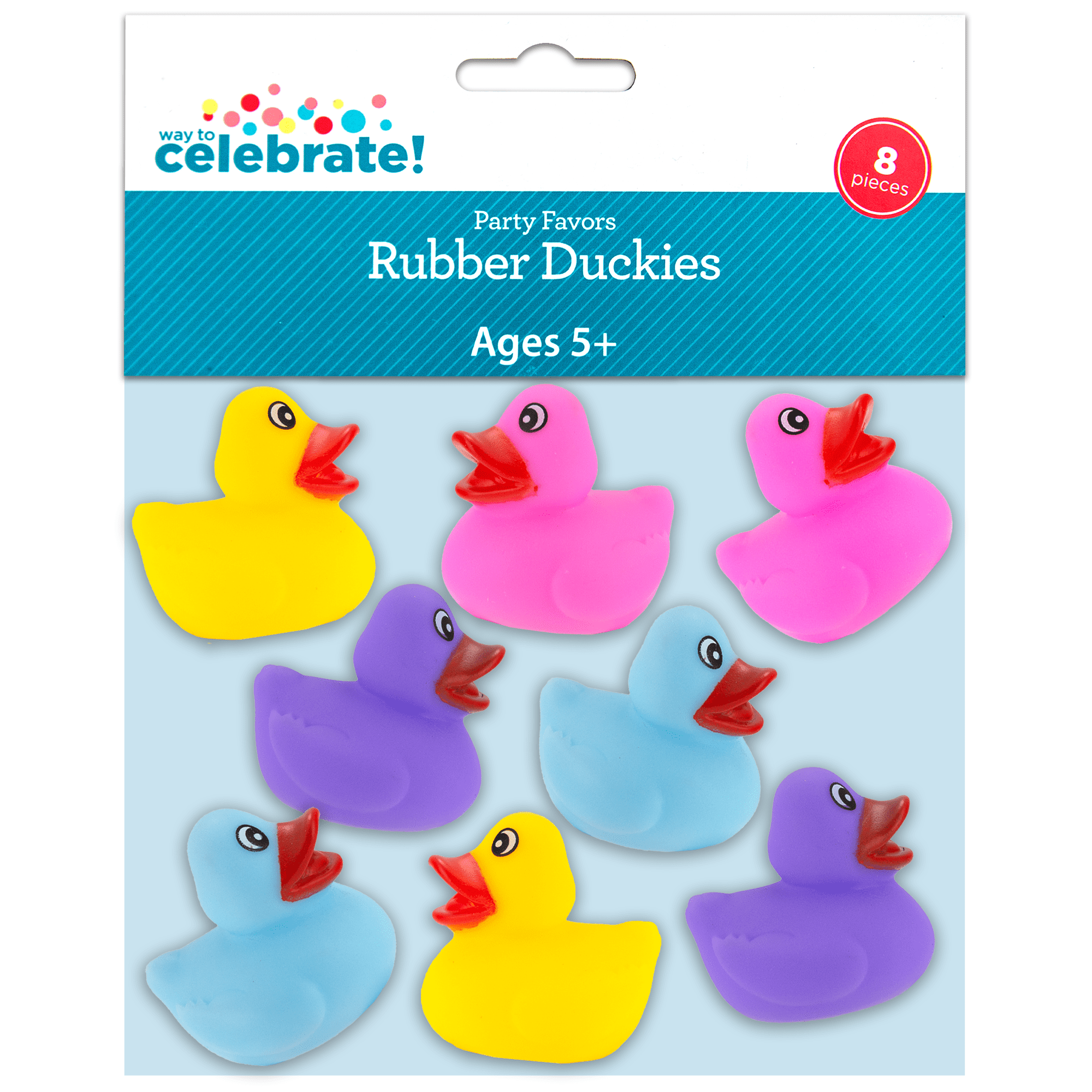 Way to Celebrate Mini Rubber Duckies Party Favors, 8 Pack Way To Celebrate