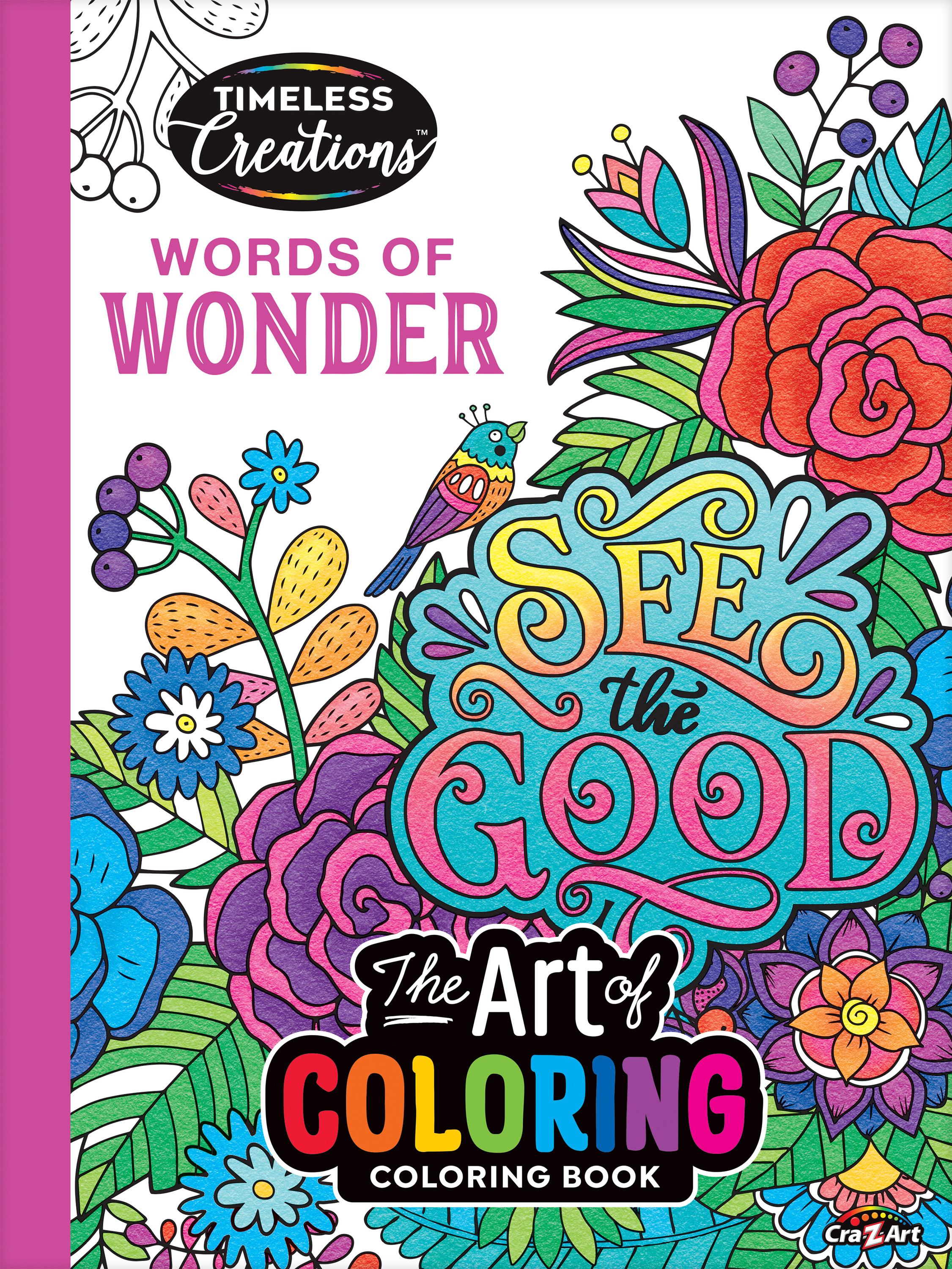 Cra-Z-Art: Timeless Creations, Words of Wonder New Adult Coloring Book, 64 Pages Cra-Z-Art