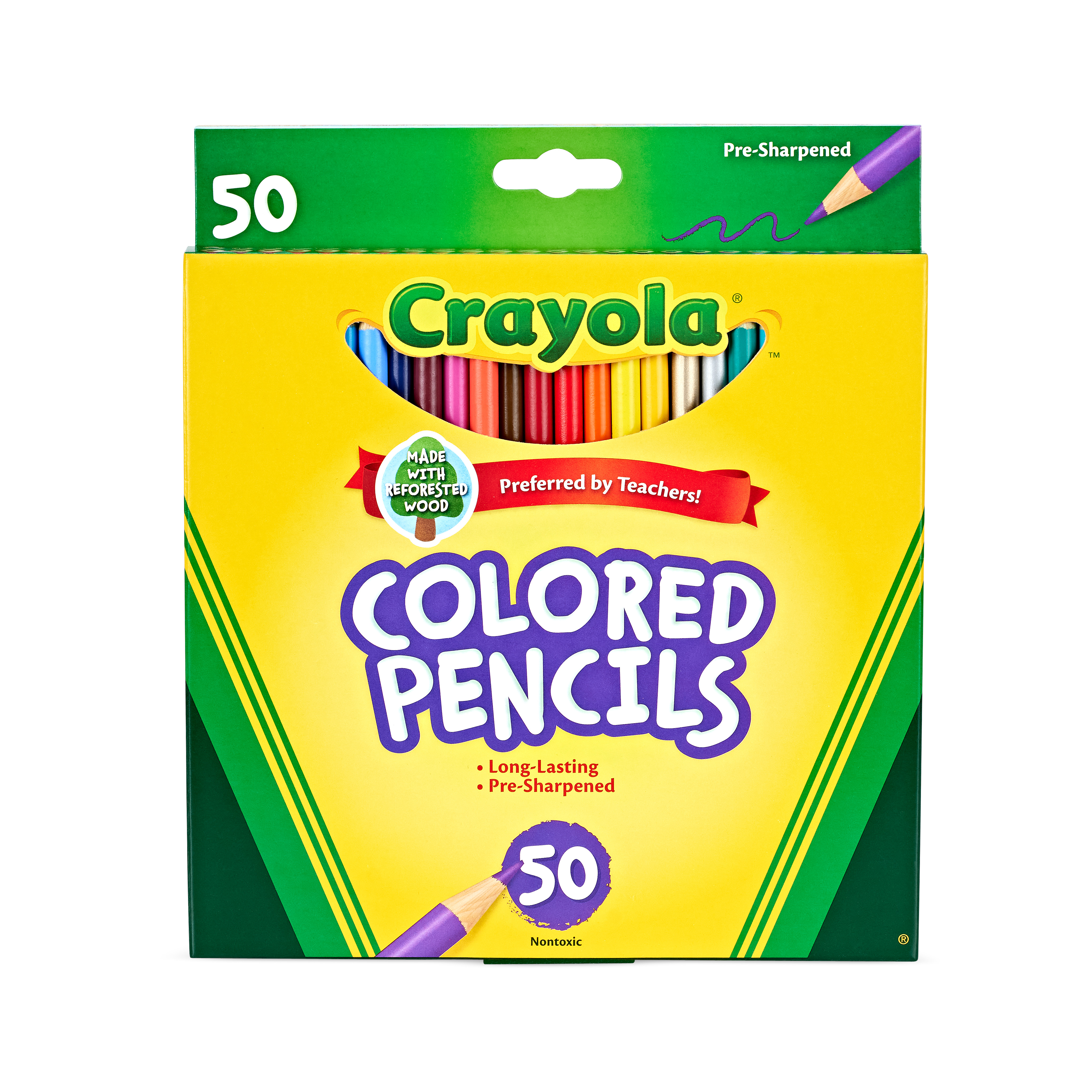 Crayola Colored Pencil Set, 50 Ct, Back to School Supplies for Kids, Classroom Supplies for Teachers Crayola