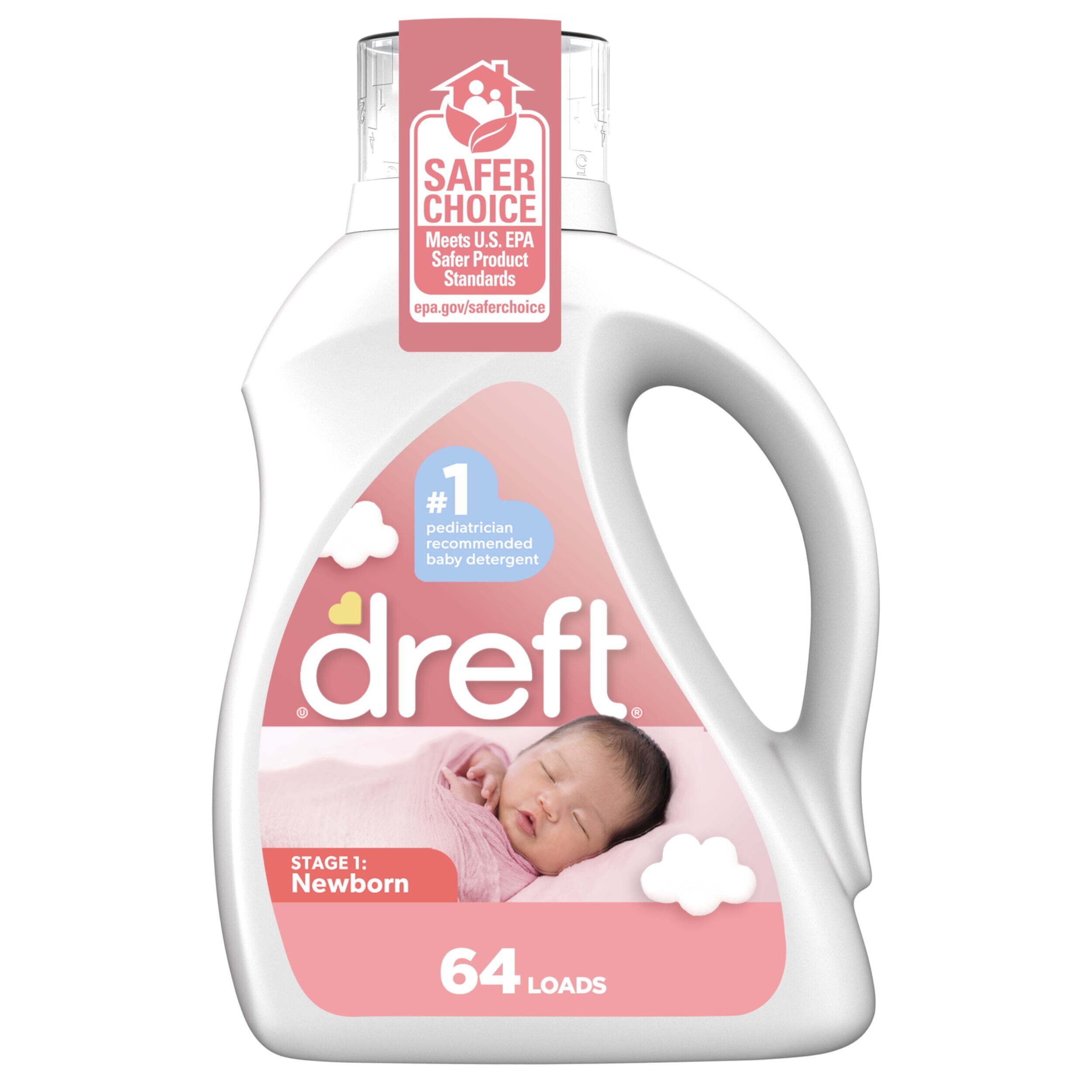 Dreft Newborn Baby Liquid Laundry Detergent, Sensitive Skin, Hypoallergenic, 64 Loads, 92 fl oz Dreft