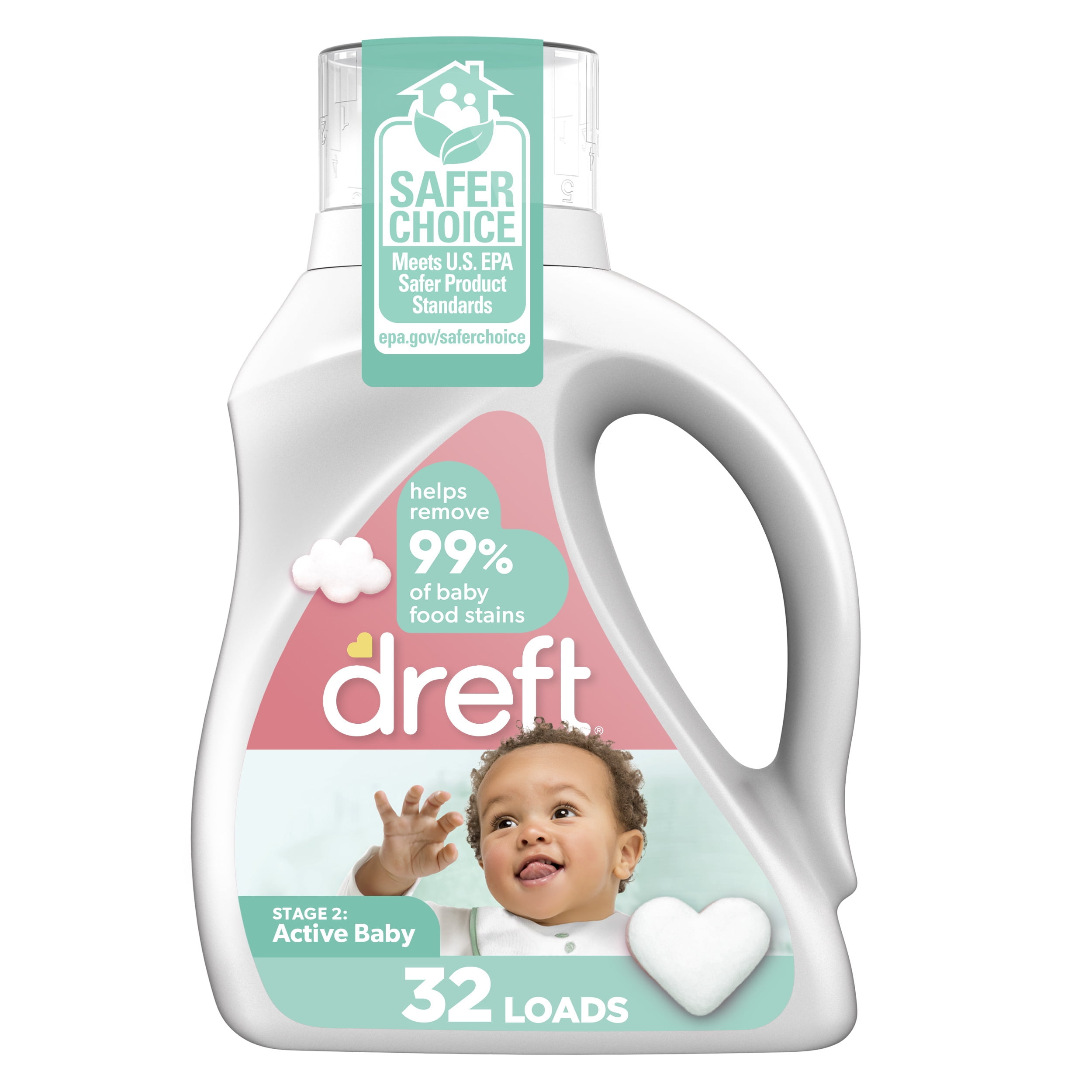 Dreft Active Baby Liquid Laundry Detergent, Sensitive Skin, Hypoallergenic, 32 Loads, 46 fl oz Dreft