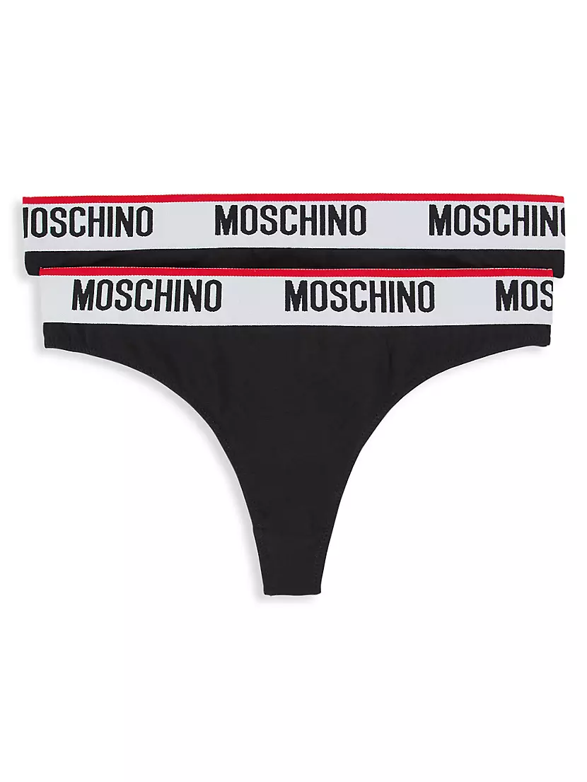 Комплект из 2-х женских стрингов Moschino из мягкого хлопка, Италия Moschino