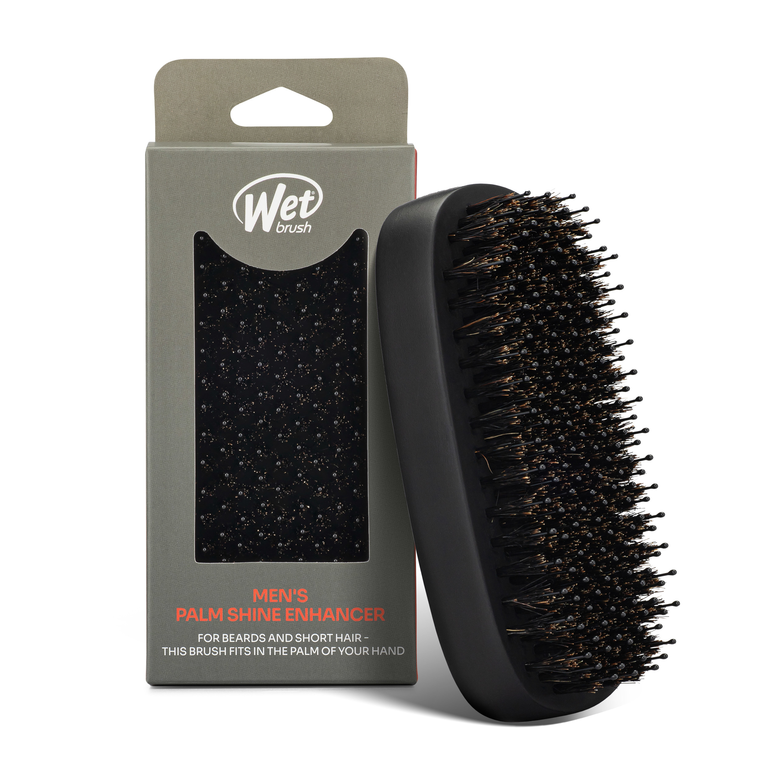 Wet Brush Men's Palm Shine Enhancer, Short Hair and Beards - Black, 1CT Wet Brush