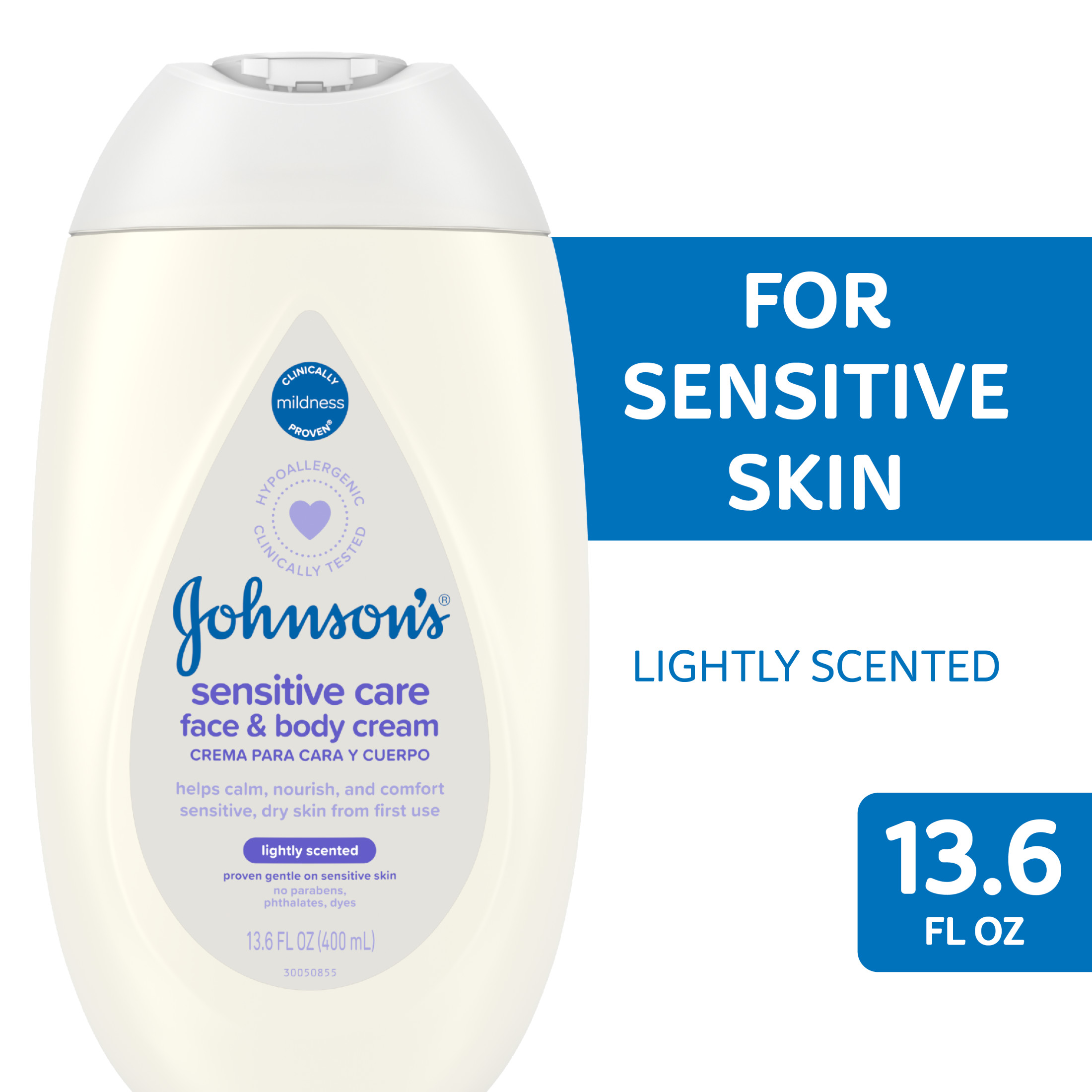 Johnson's Sensitive Care Face and Body Baby Lotion Cream, Lightly Scented, 13.6 oz Visit the Johnson's Store